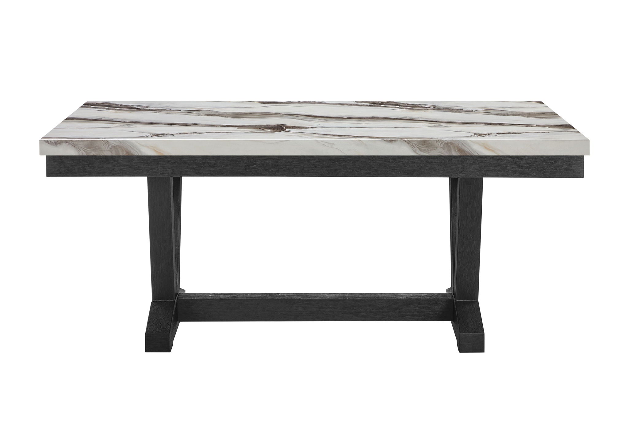 D1319 - 7 Piece Dining Room Set (Dining Table And 6 Dining Chair) - Black / Light Gray