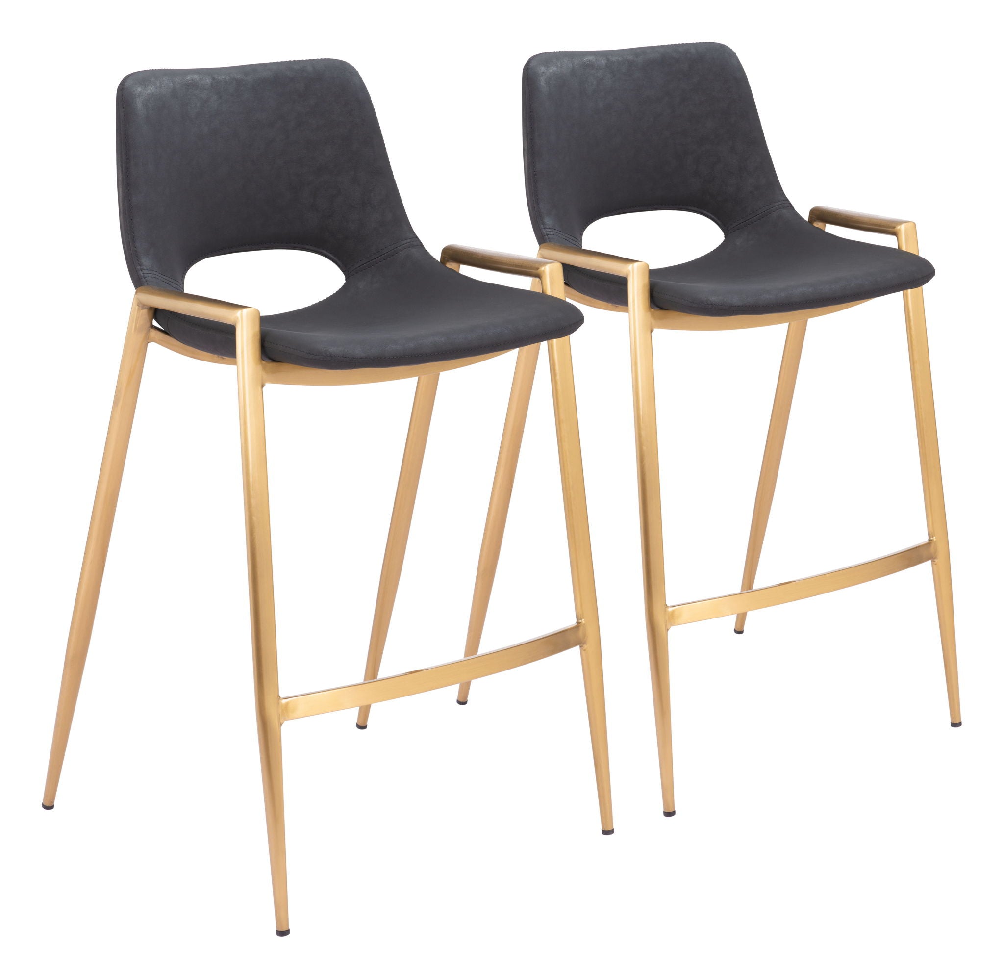 Desi - Counter Stool With Gold Legs (Set of 2)