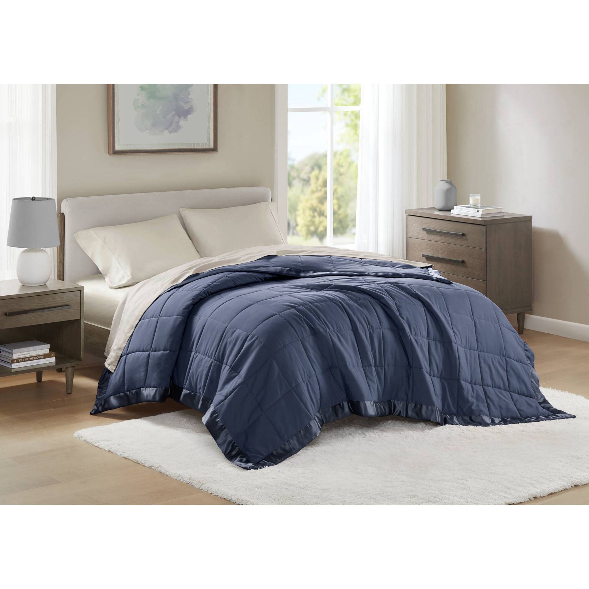Windom - King All Season Hypoallergenic Blanket With 3M Scotchgard - Navy