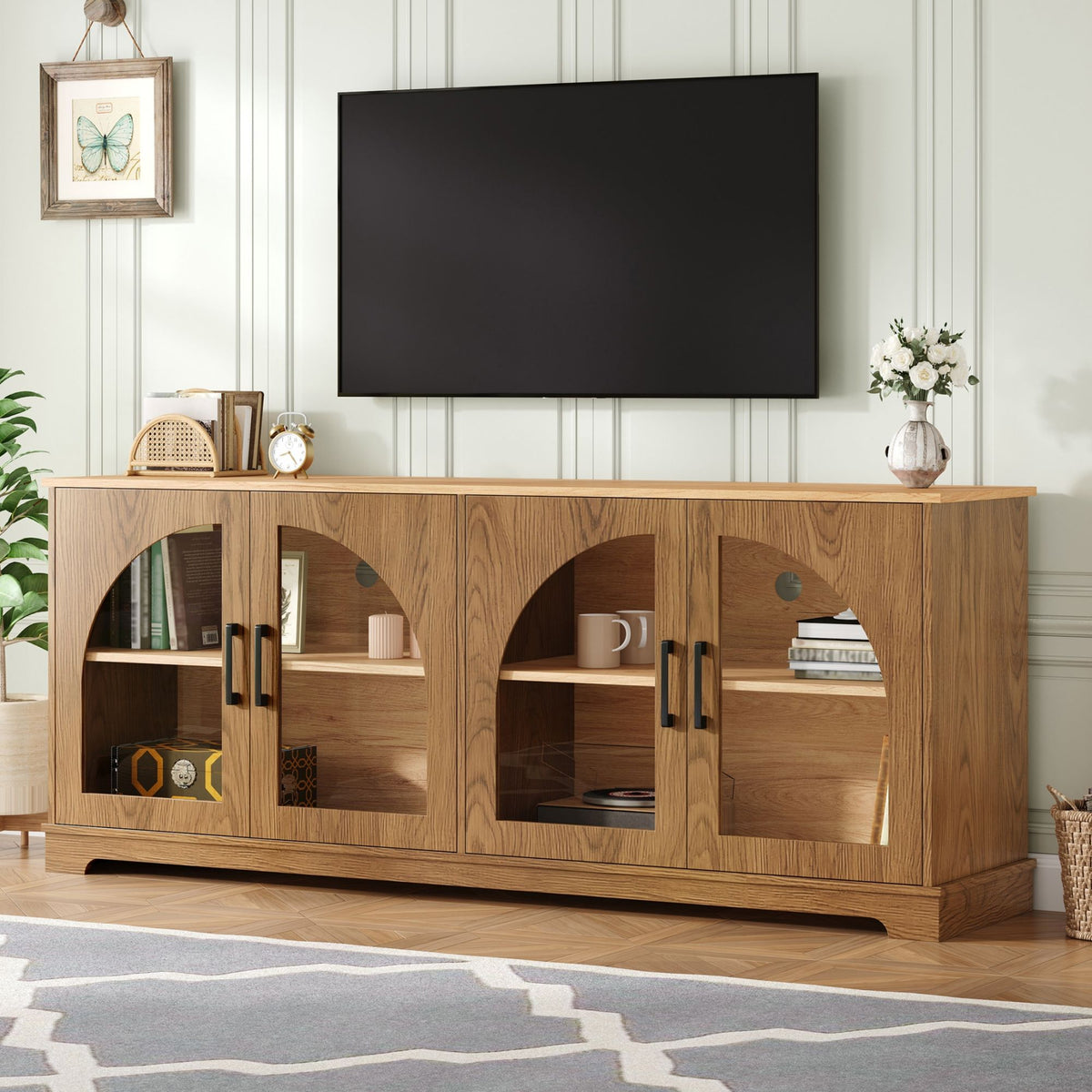 TV Stand With Semi Arched Doors