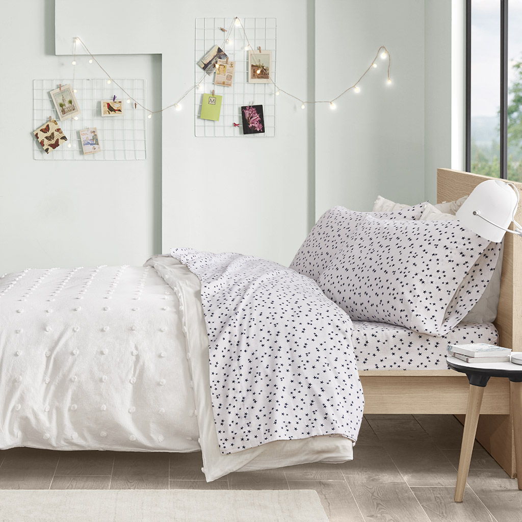 Queen Cozy Soft Novelty Print Sheet Set - Blue Stars
