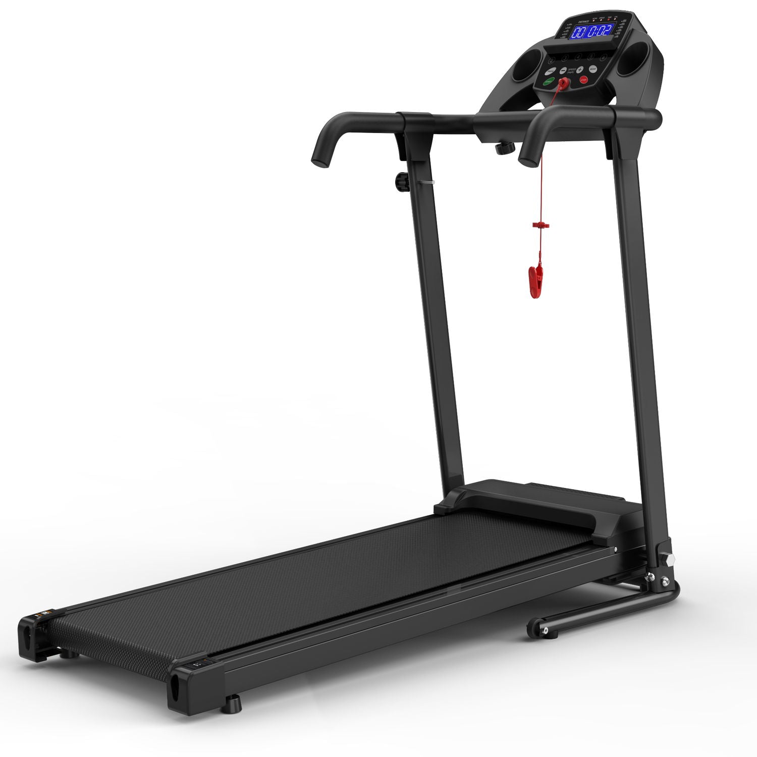2.5Hp Portable Treadmill With Handles, App Control & LED Display - Black