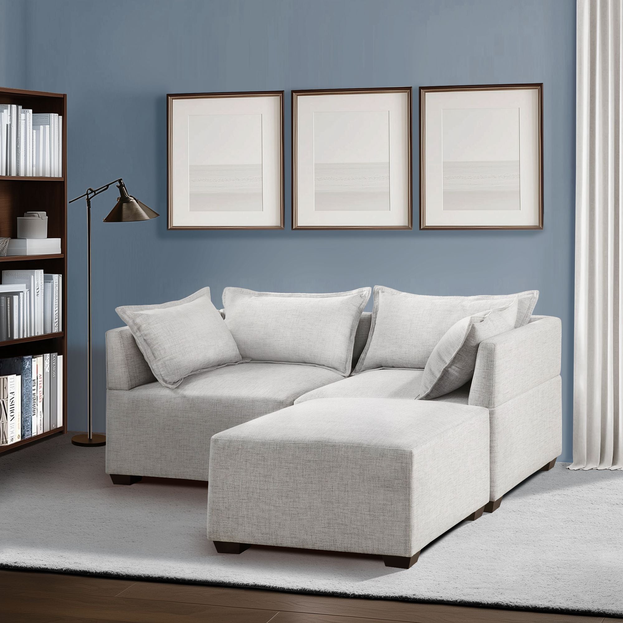 Molly - Modular Ottoman - Silver Gray