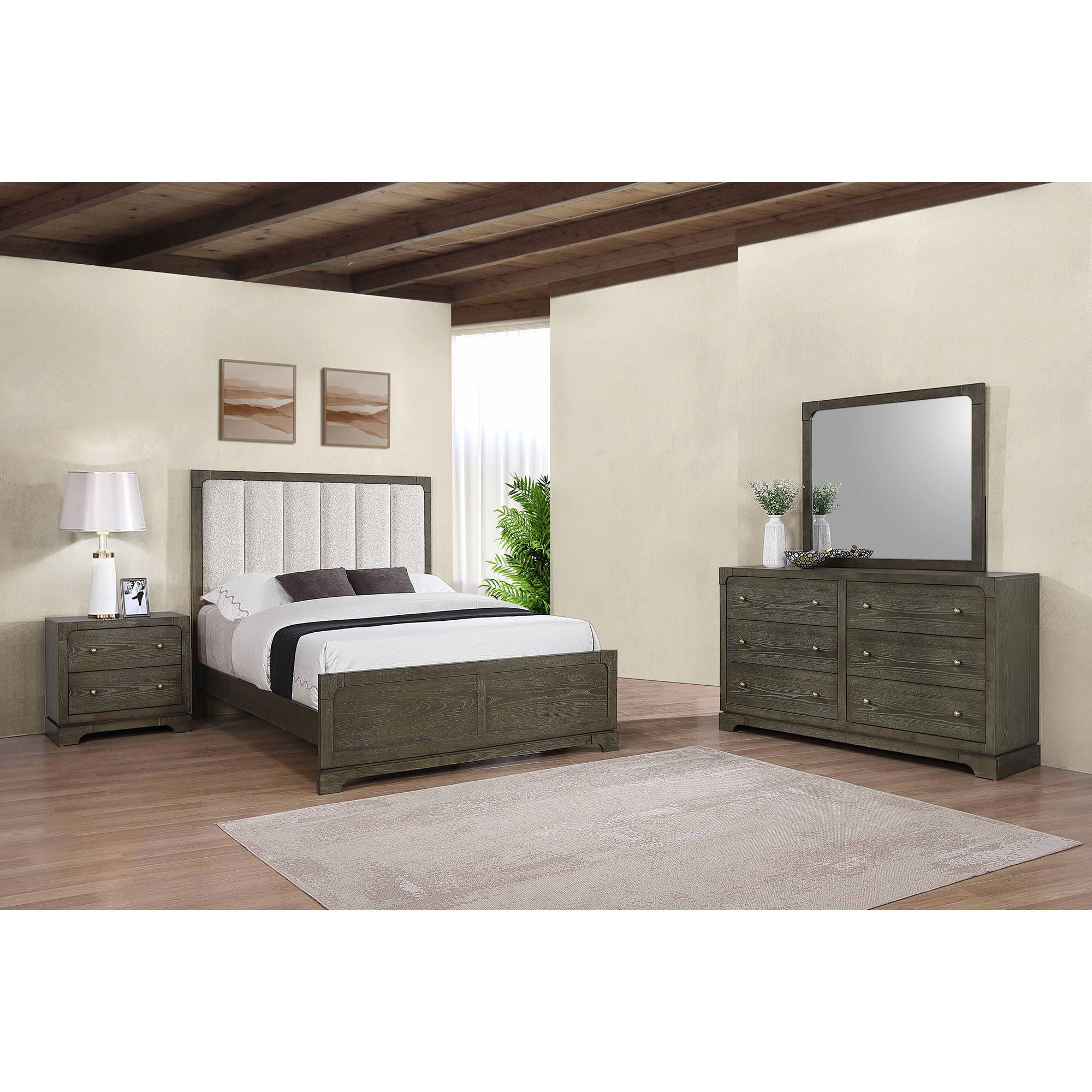 Harbington - Bedroom Set With Upholstered Headboard