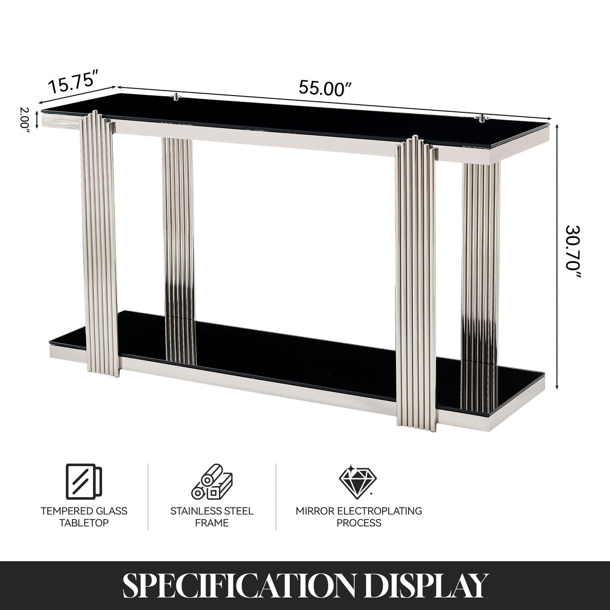 Console Table With Double Tier Storage