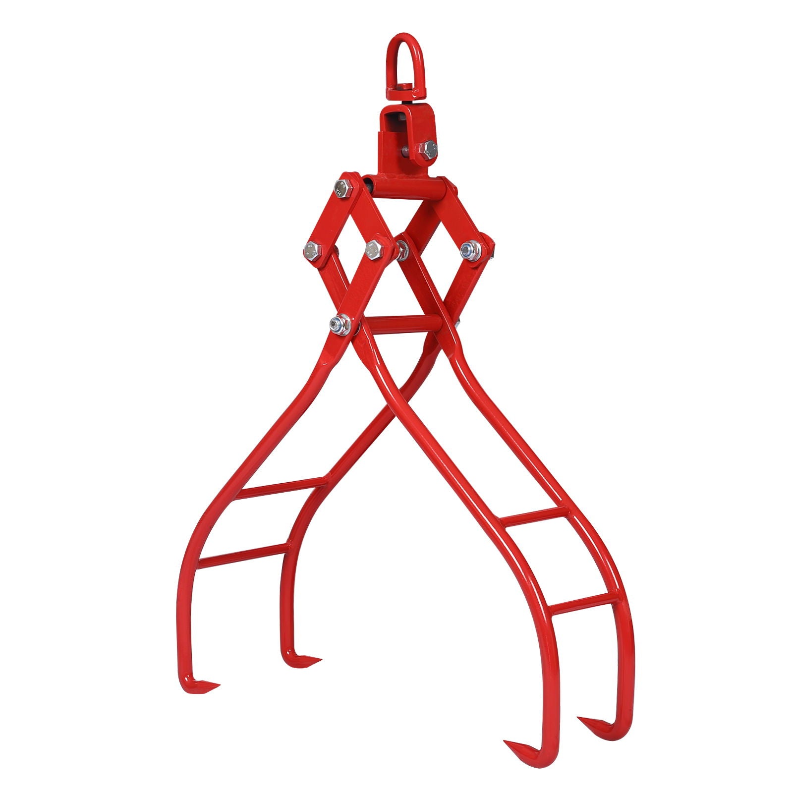 Heavy Duty 4 Claw Timber Log Lifting Tongs Grabber - Red
