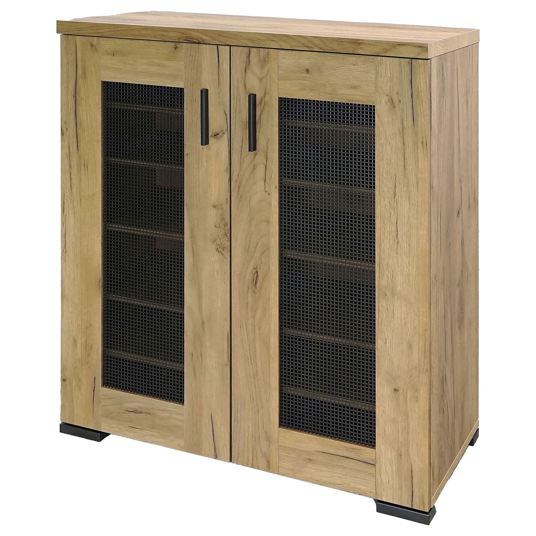 Door Accent Cabinet With Screens - Brown