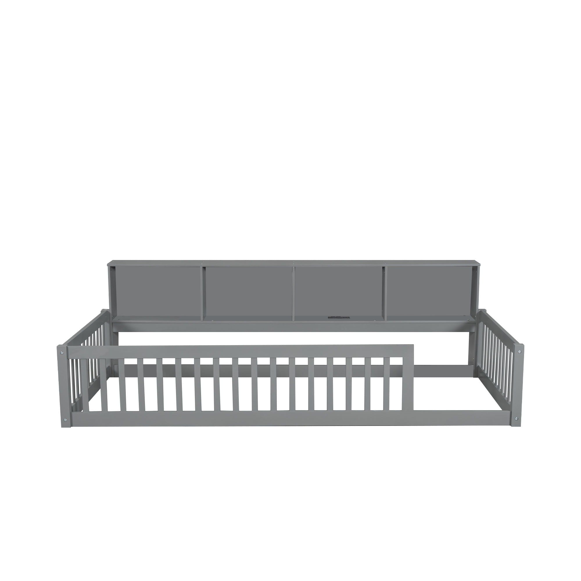 Floor Bed With Storage Cabinets And USB Ports