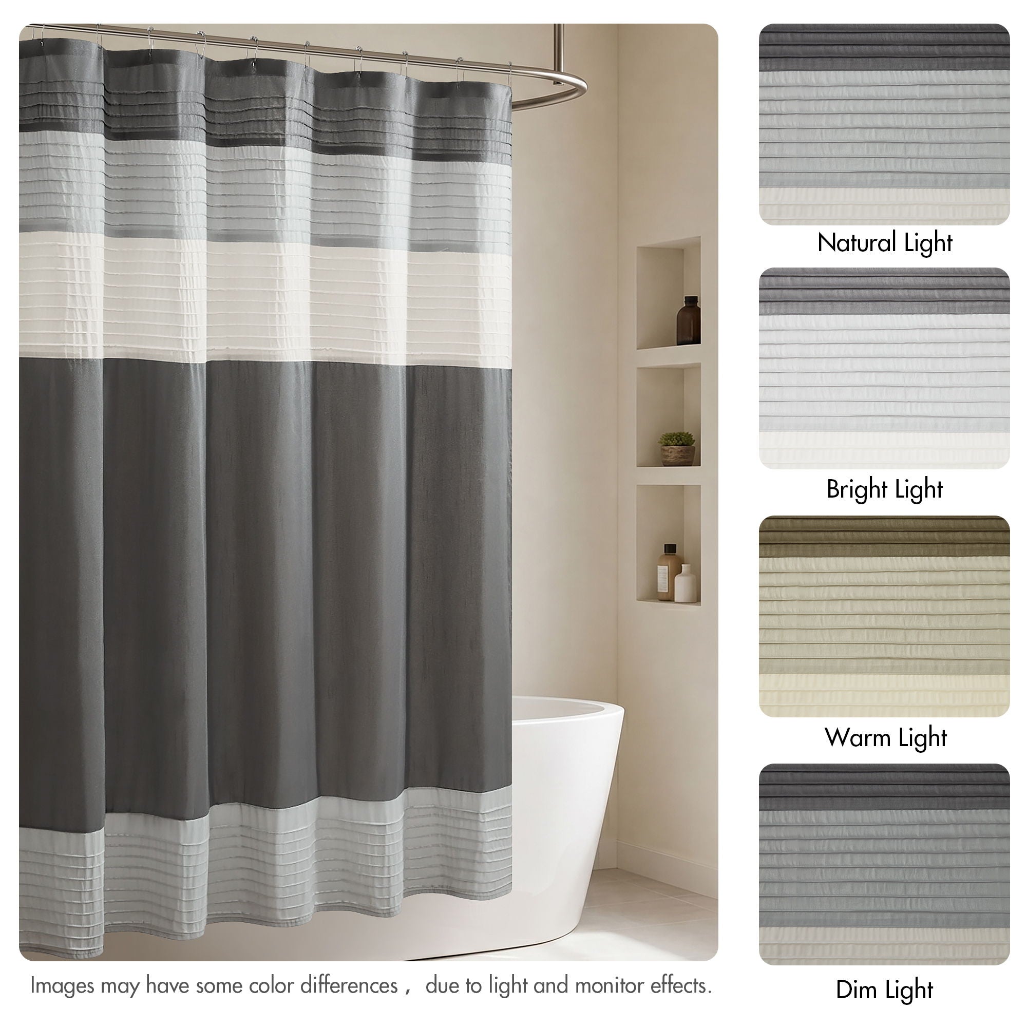 Amherst - 72" x 72" Faux Silk Shower Curtain - Gray