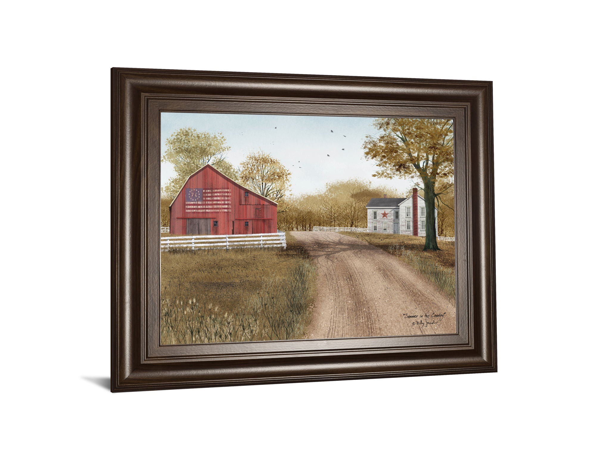 Summer In The Country By Billy Jacobs - Framed Print Wall Art - Light Brown