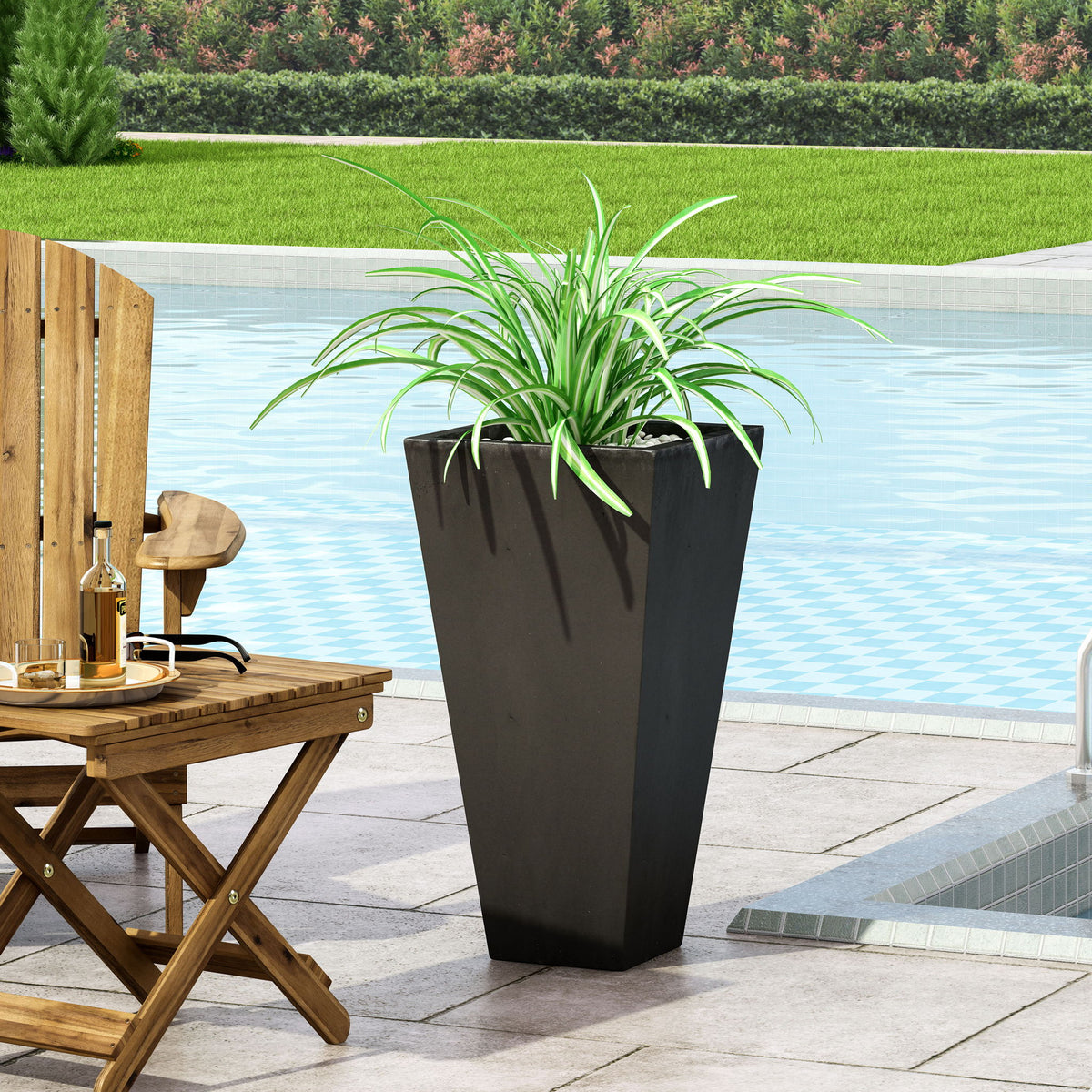 Outdoor Modern Cast Stone Planter