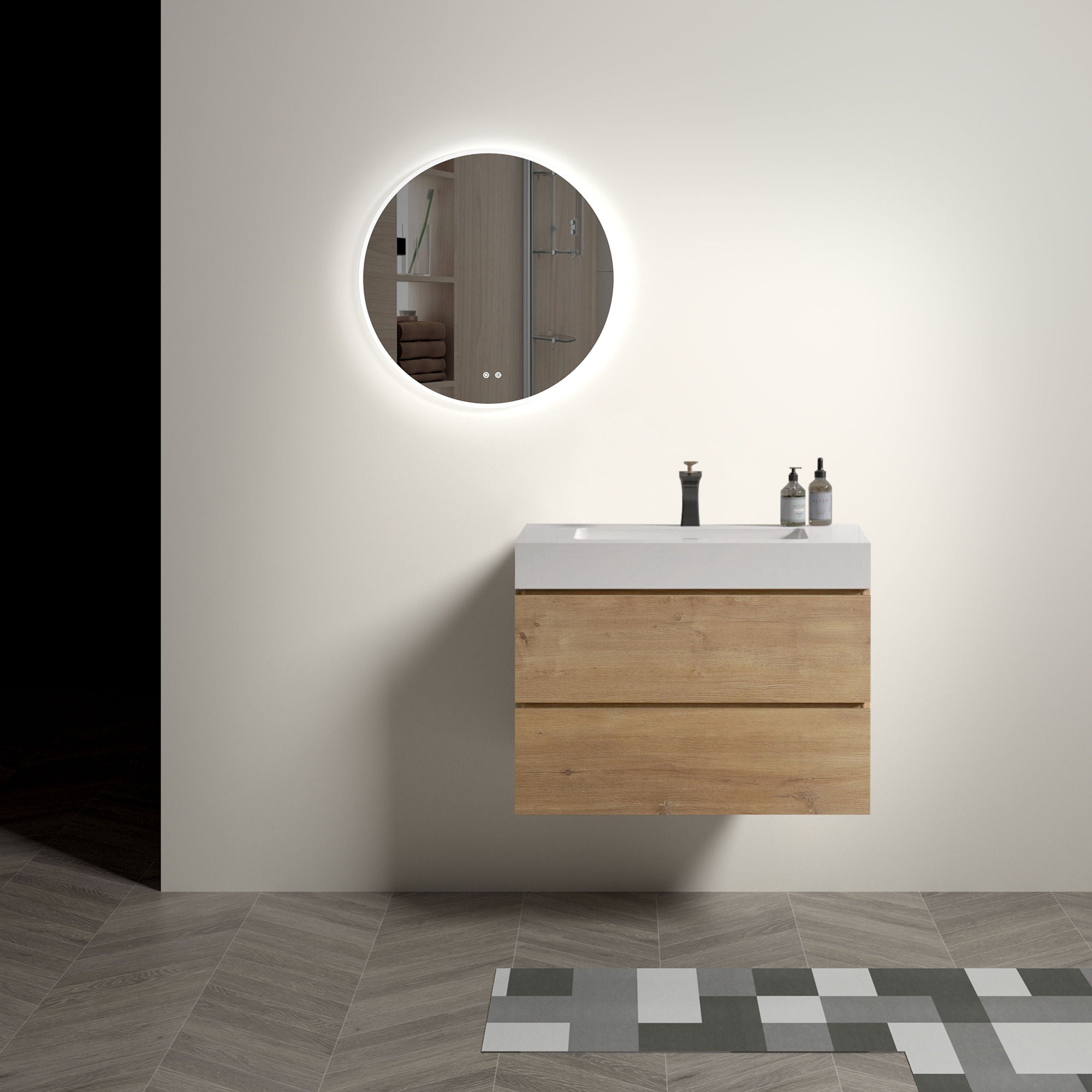 Alice - Bathroom Vanity With Sink, Large Storage, Wall Mounted, Floating