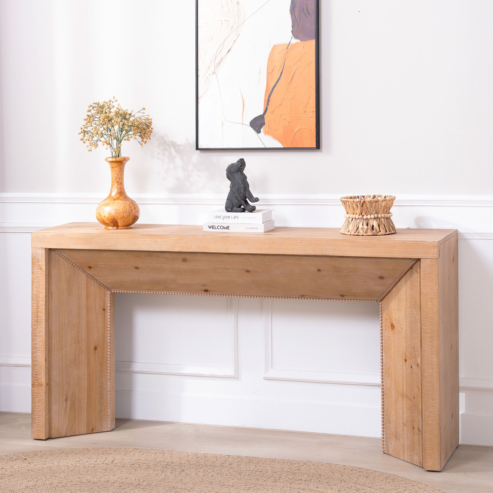 Console Table, Entryway Table - Antique Natural / Light Natural / Natural