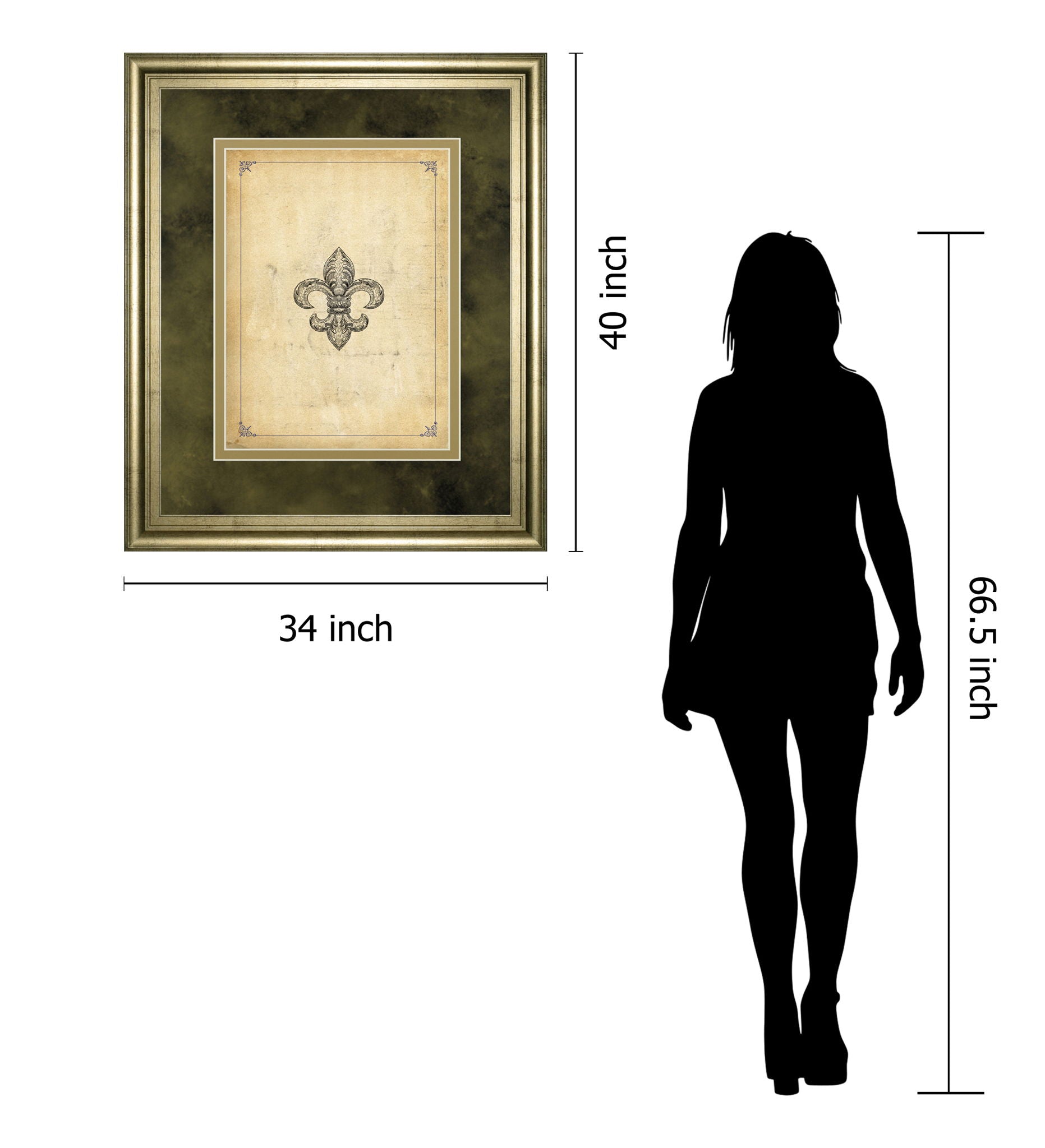 Fleur Di Lies II By Alexey Paviuts Double Matted - Framed Print Wall Art - Beige