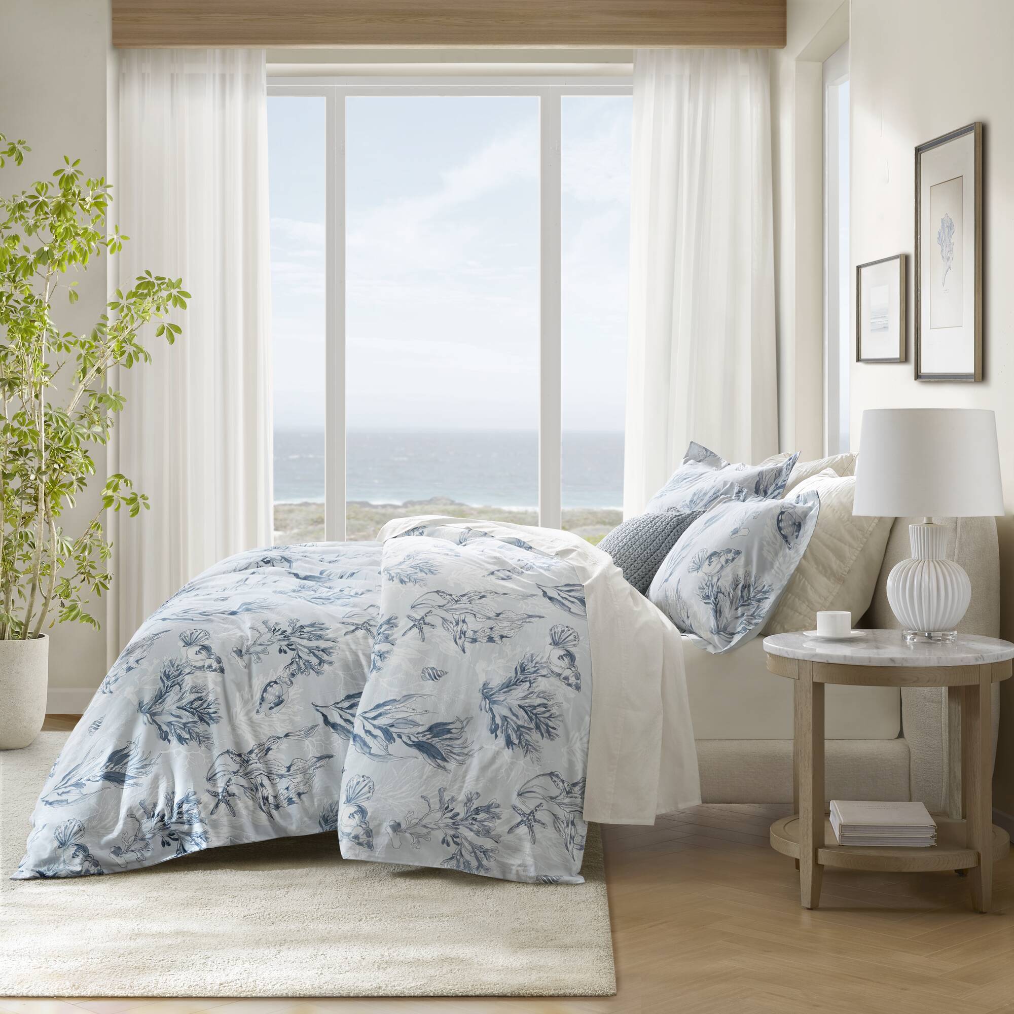 Fashion - Full/Queen 100% Sateen Duvet Cover Set - Navy/Blue