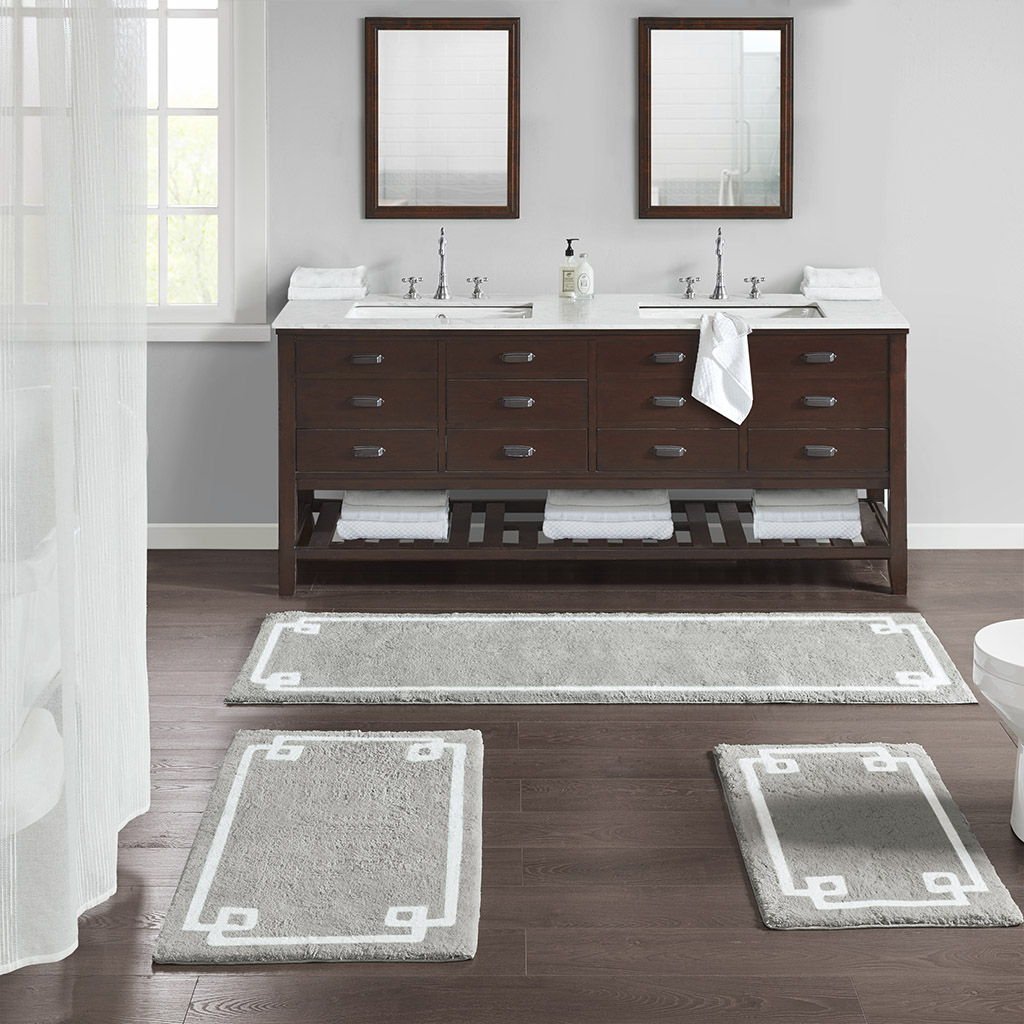 Evan - 20" x 30" Tufted Bath Rug - Gray