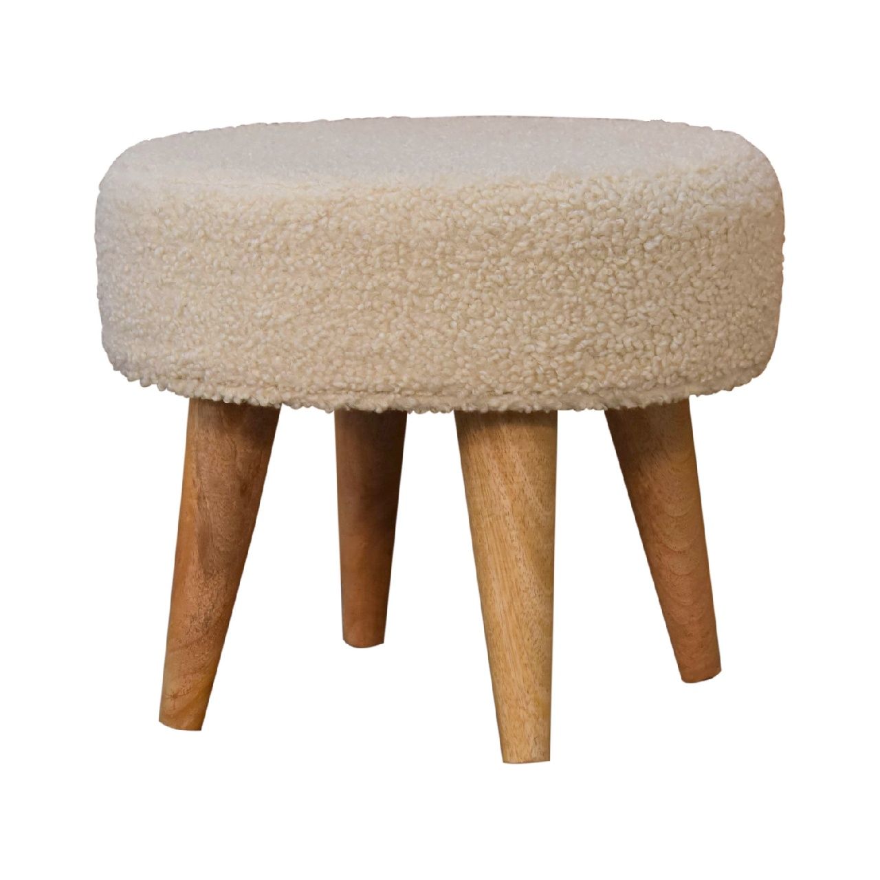 Petite Footstool - Cream / Brown