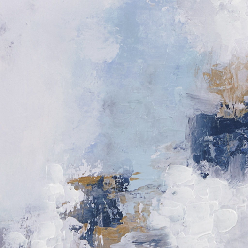 Blue Drift - Framed Embellished Canvas Gallery (Set of 5) - Multi