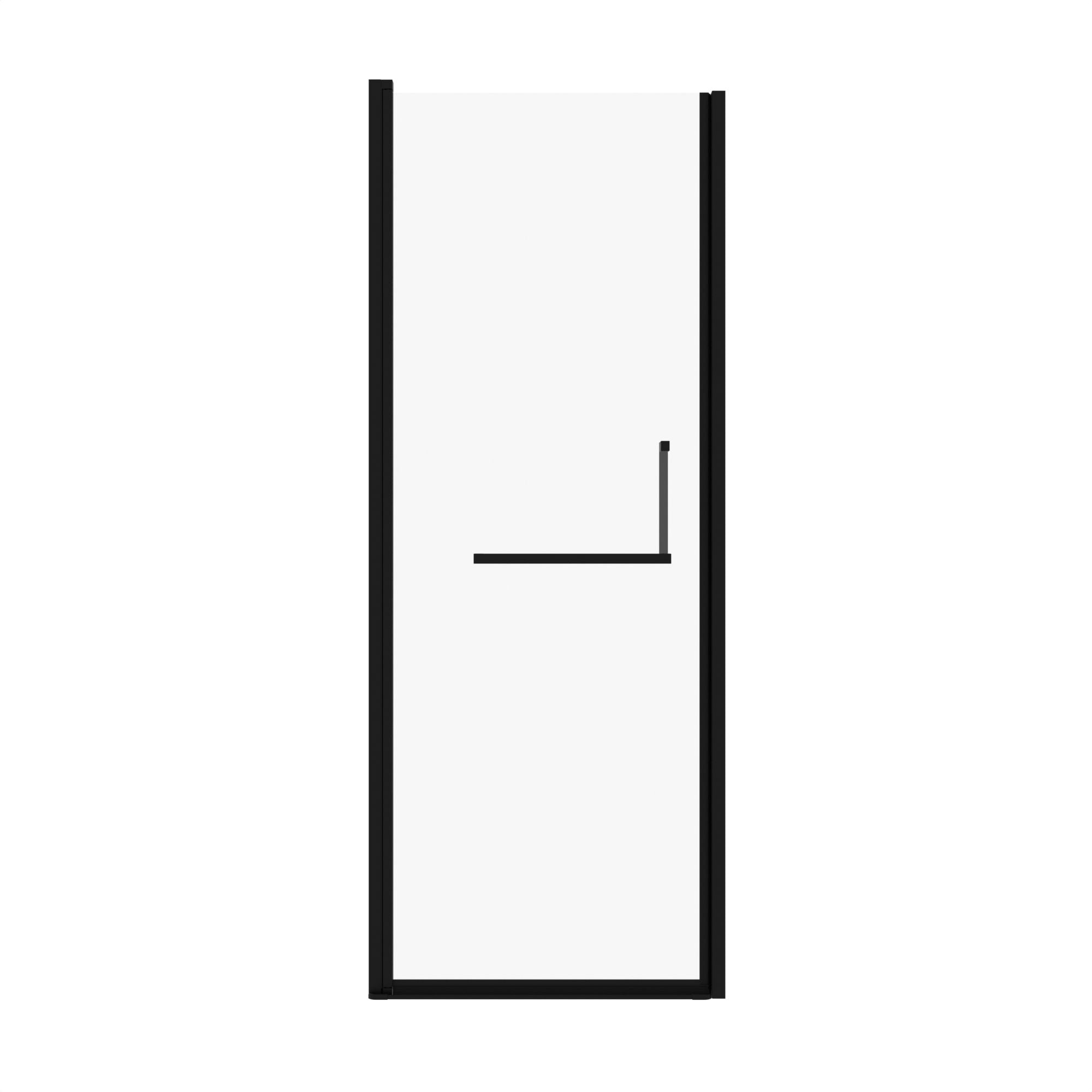Semi-Frameless Pivot Shower Door With Adjustable Width, Reversible Installation
