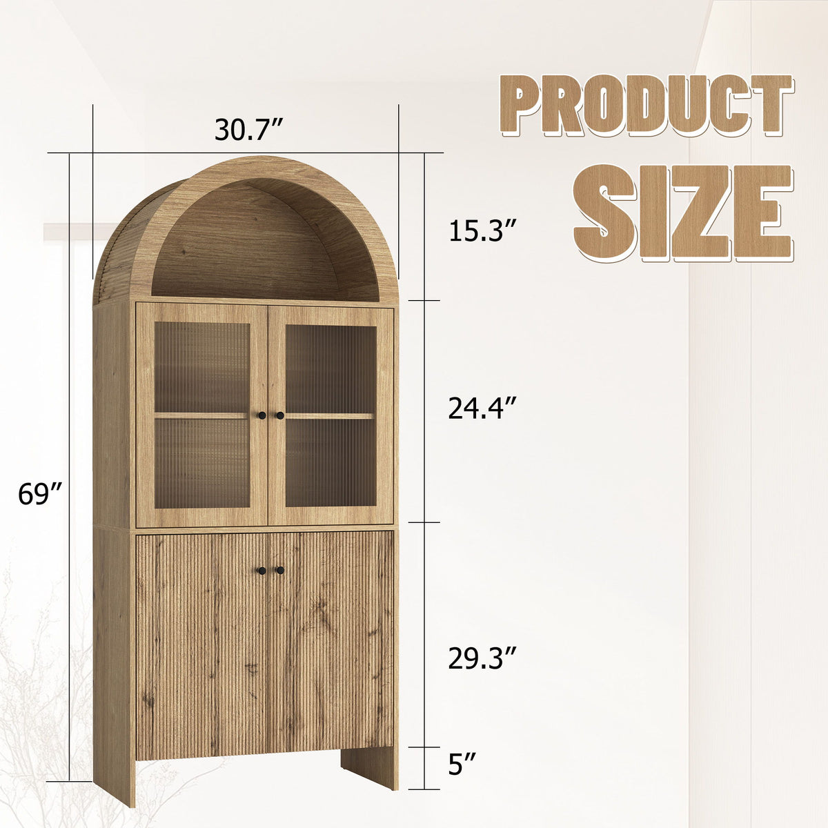 Modern Tech Inspired Dome Cabinet With LED Lighting