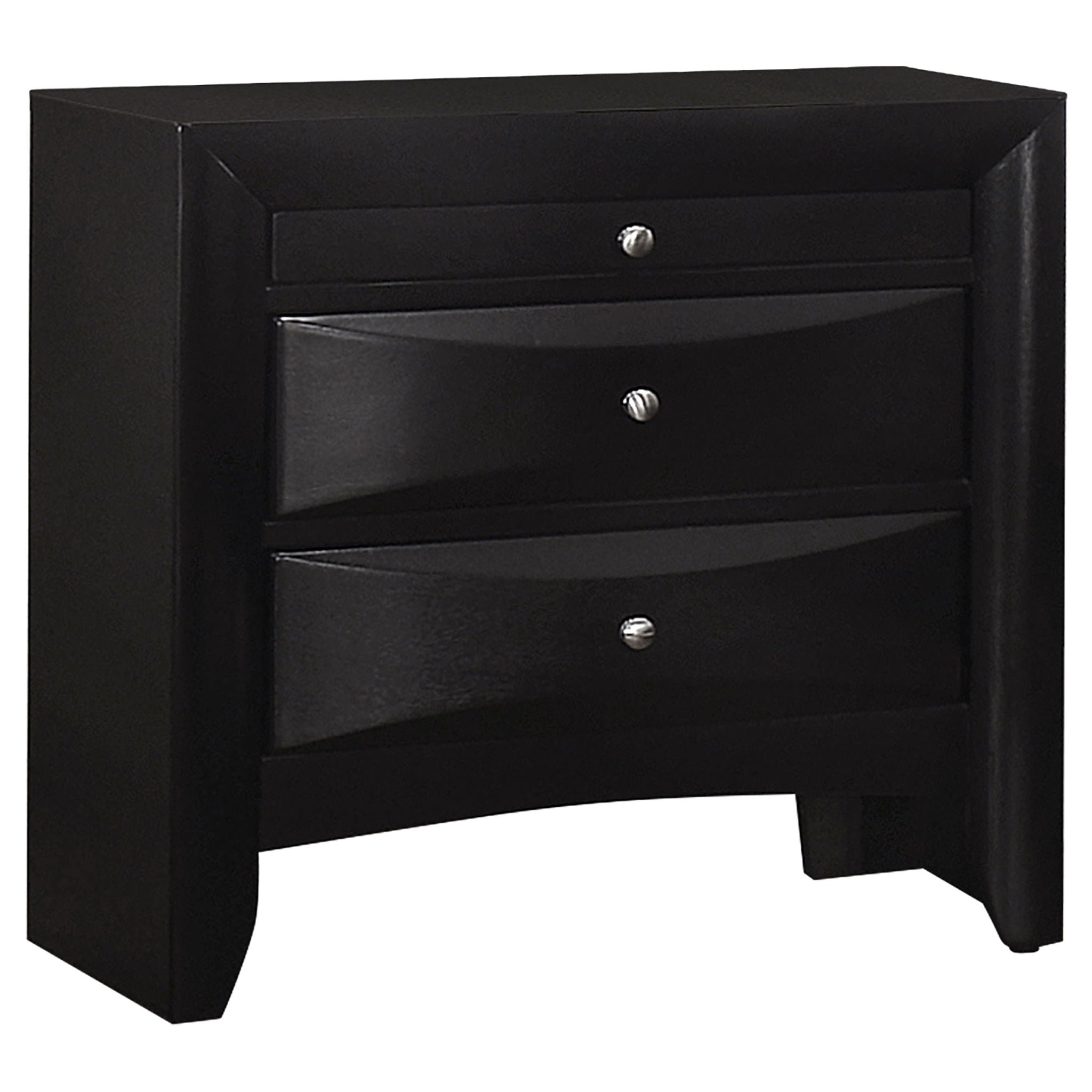 Vollenhove - 2 Drawer Nightstand With Pull Out Tray Storage Solution - Black