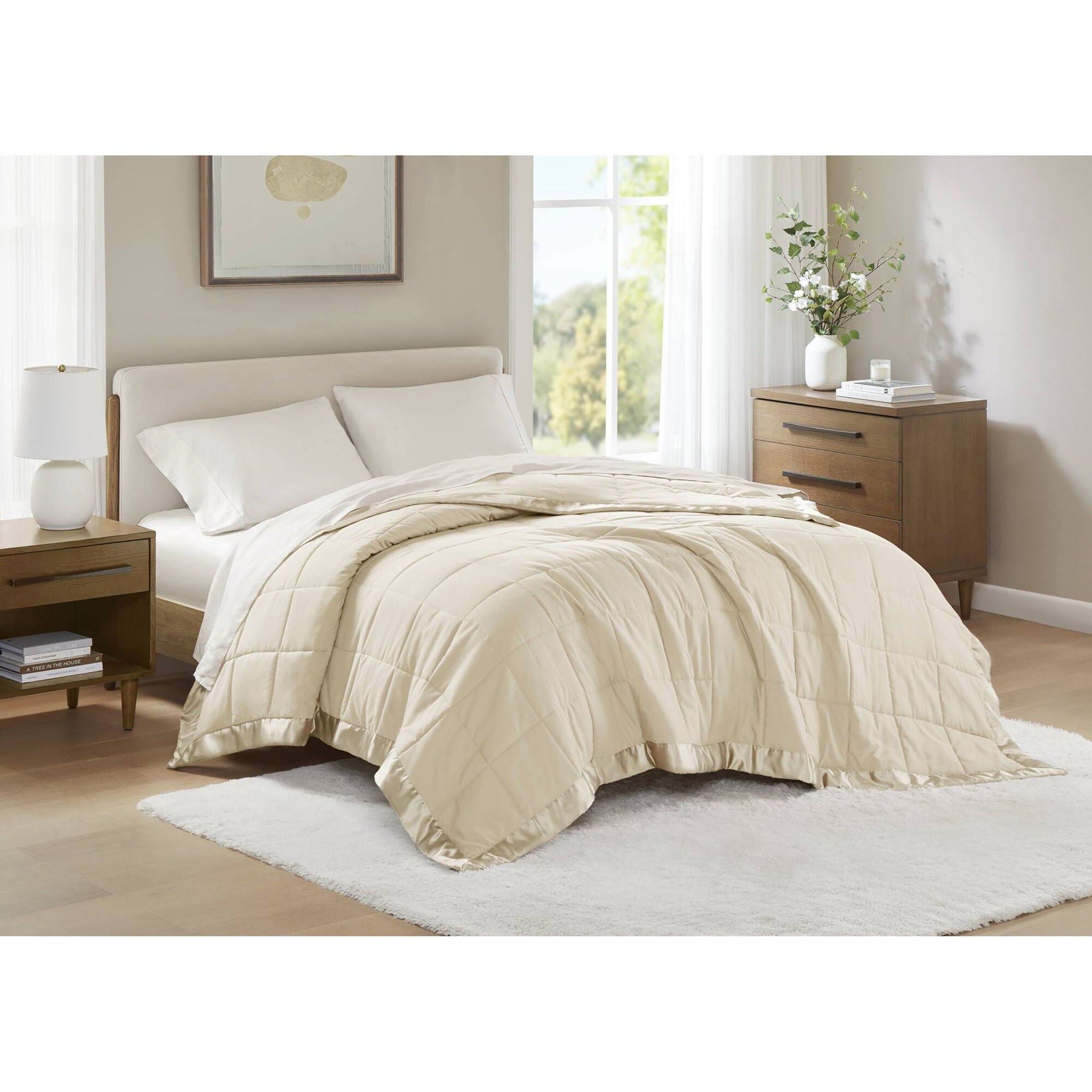 Windom - All Season Hypoallergenic Twin Blanket With 3M Scotchgard - Cream
