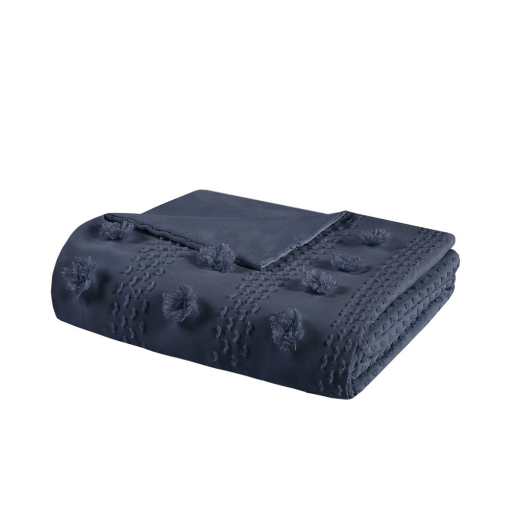 Lucy - Clip Jacquard Duvet Cover Set - Navy