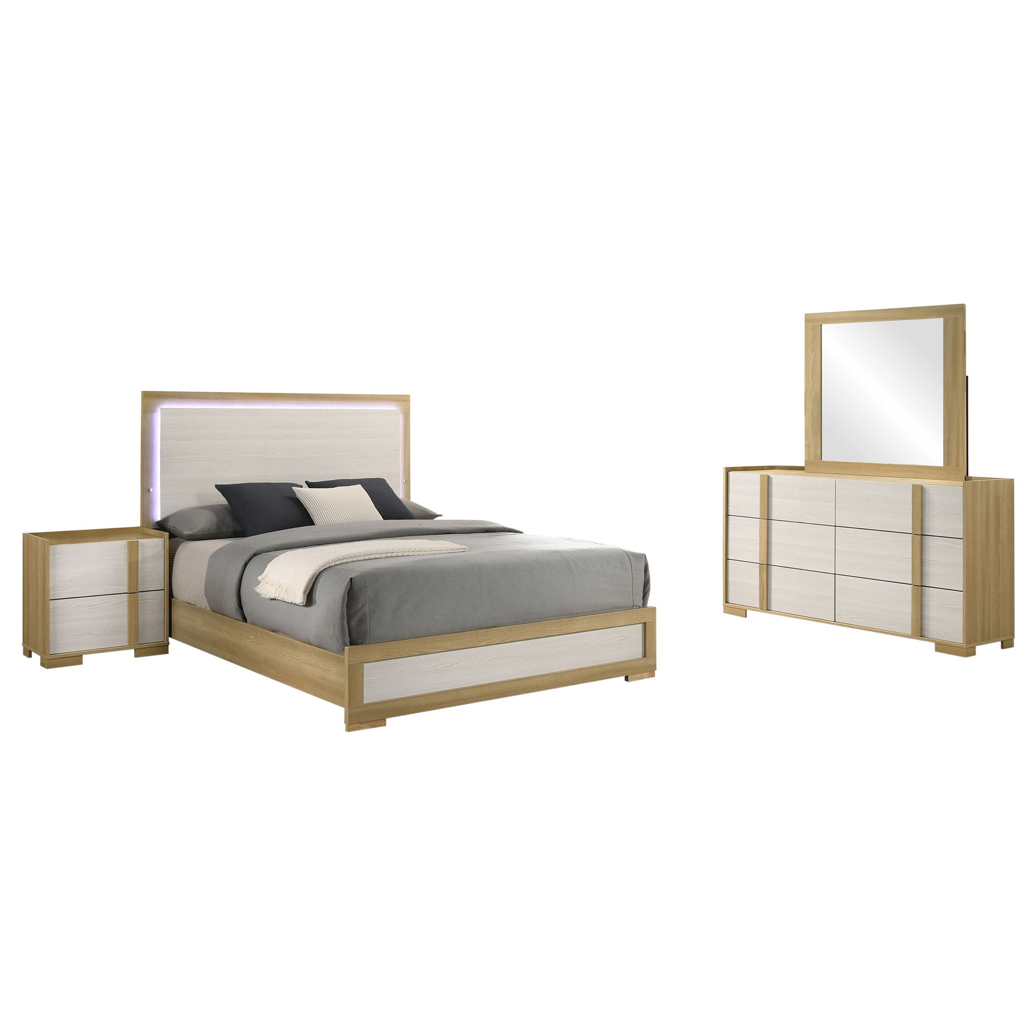 Lincoln - 4 Piece Queen Bedroom Set - Natural