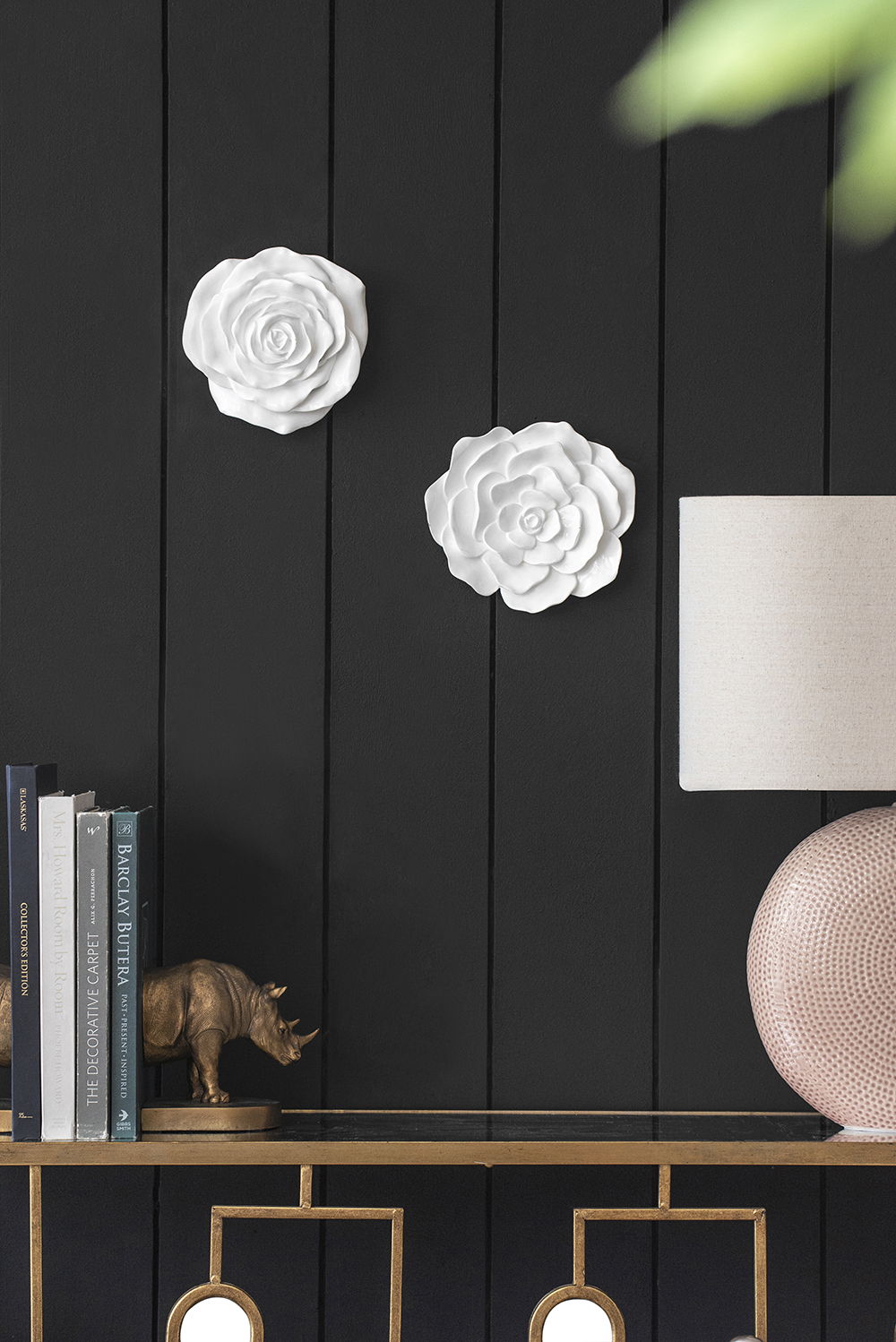 Rose Hanging Wall Accents (Set of 2) - White