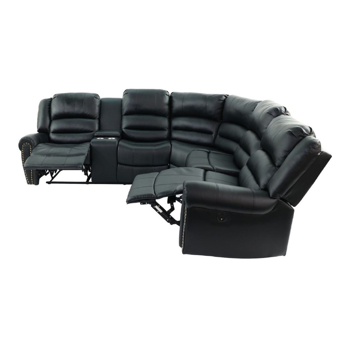 Reclining Sectional Sofa With Console