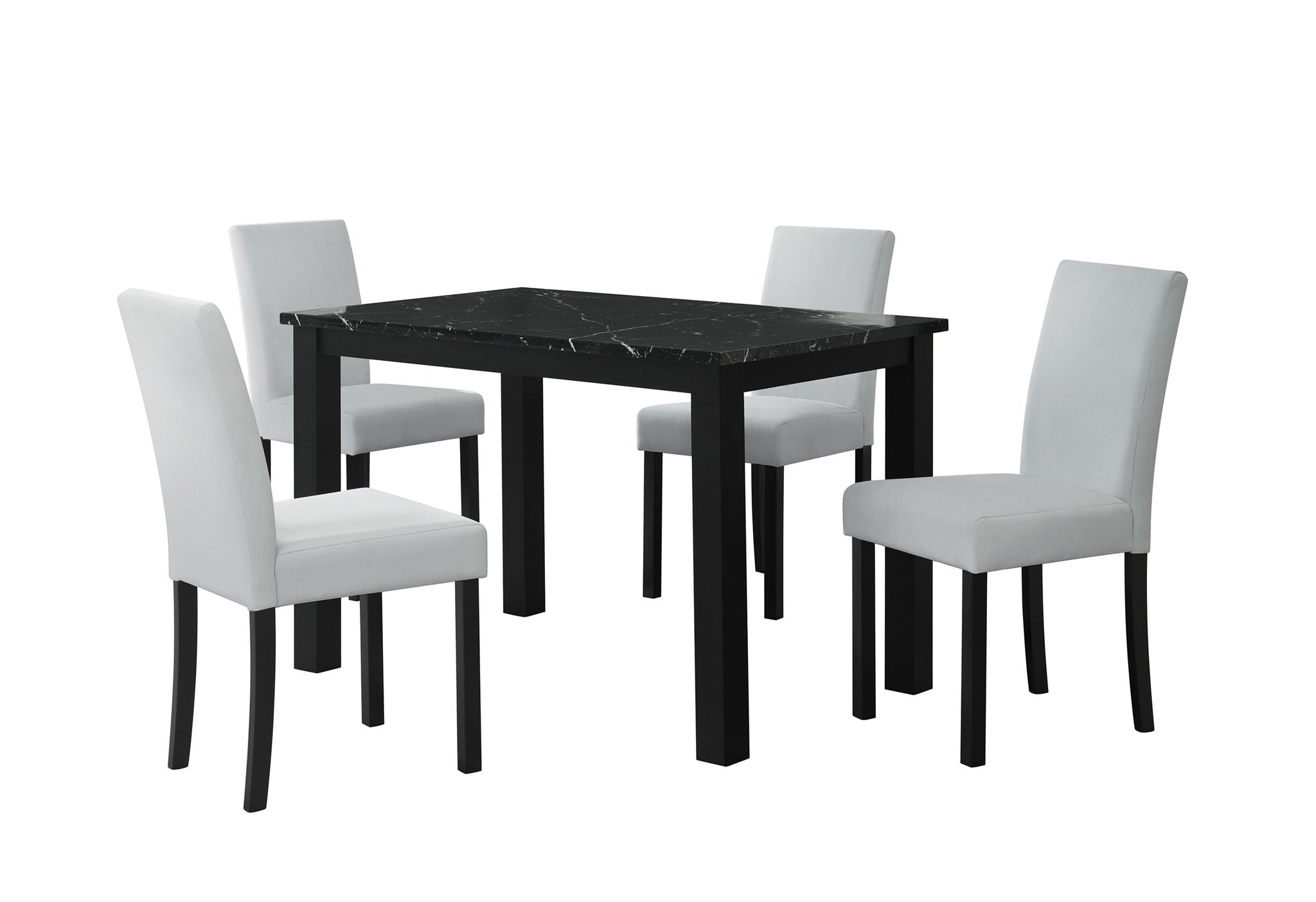 D8032 - 2 Piece Dining Room Set (Dining Table And Dining Chair) - Black / Silver