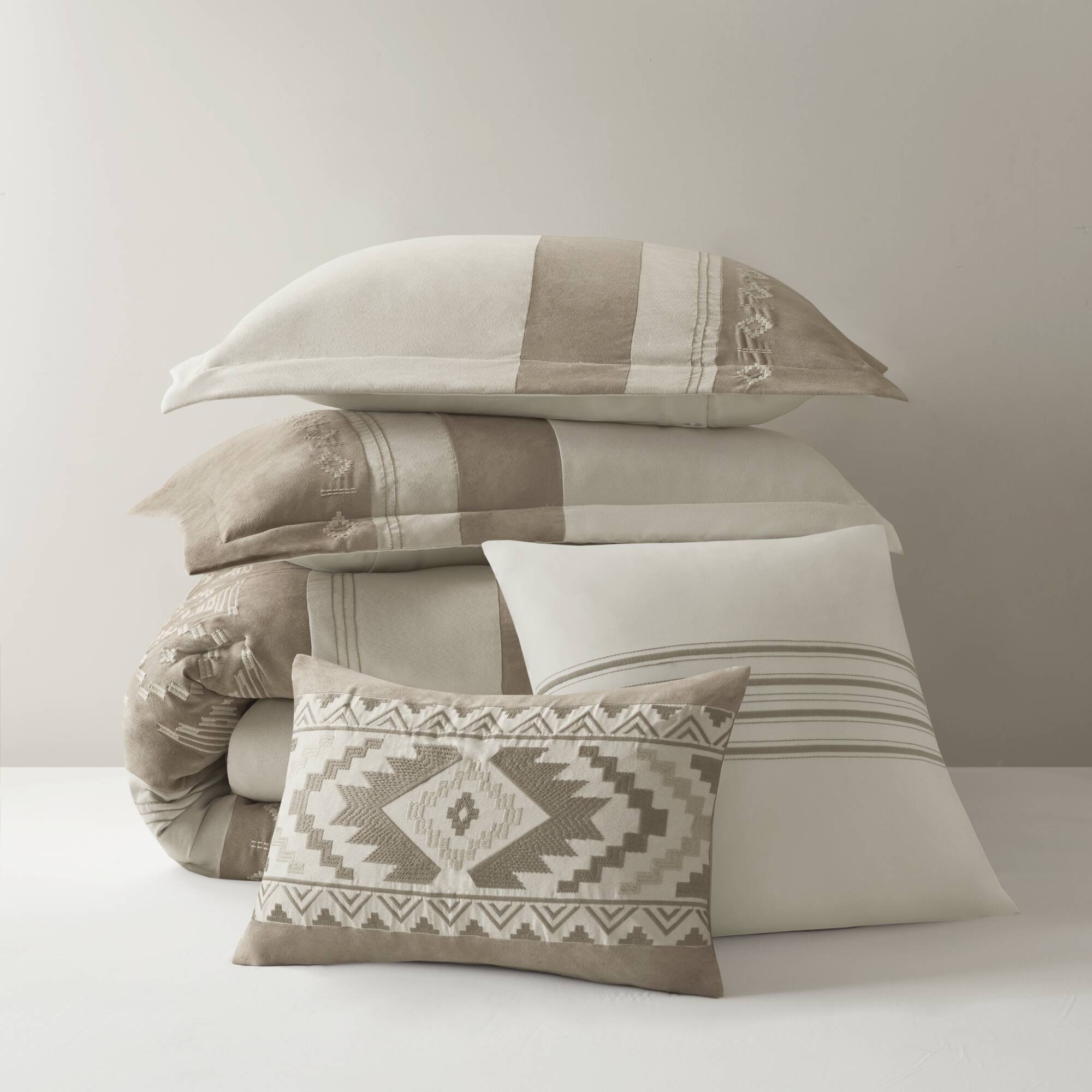 Sutherland - King Comforter 5 Piece Set - Taupe