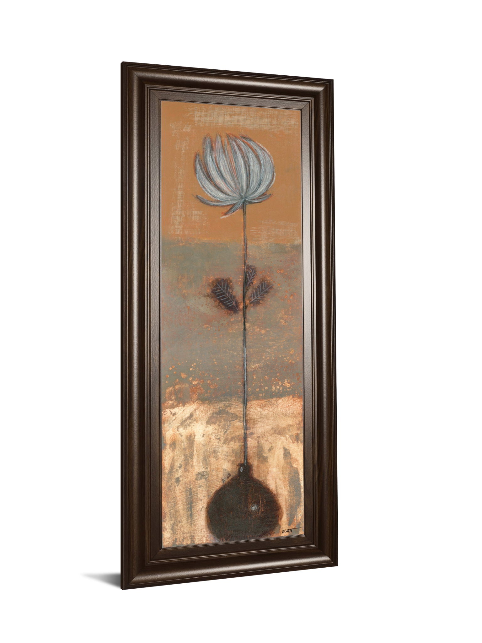 Solitary Flower I By Norman Wyatt - Framed Print Wall Art - Light Brown