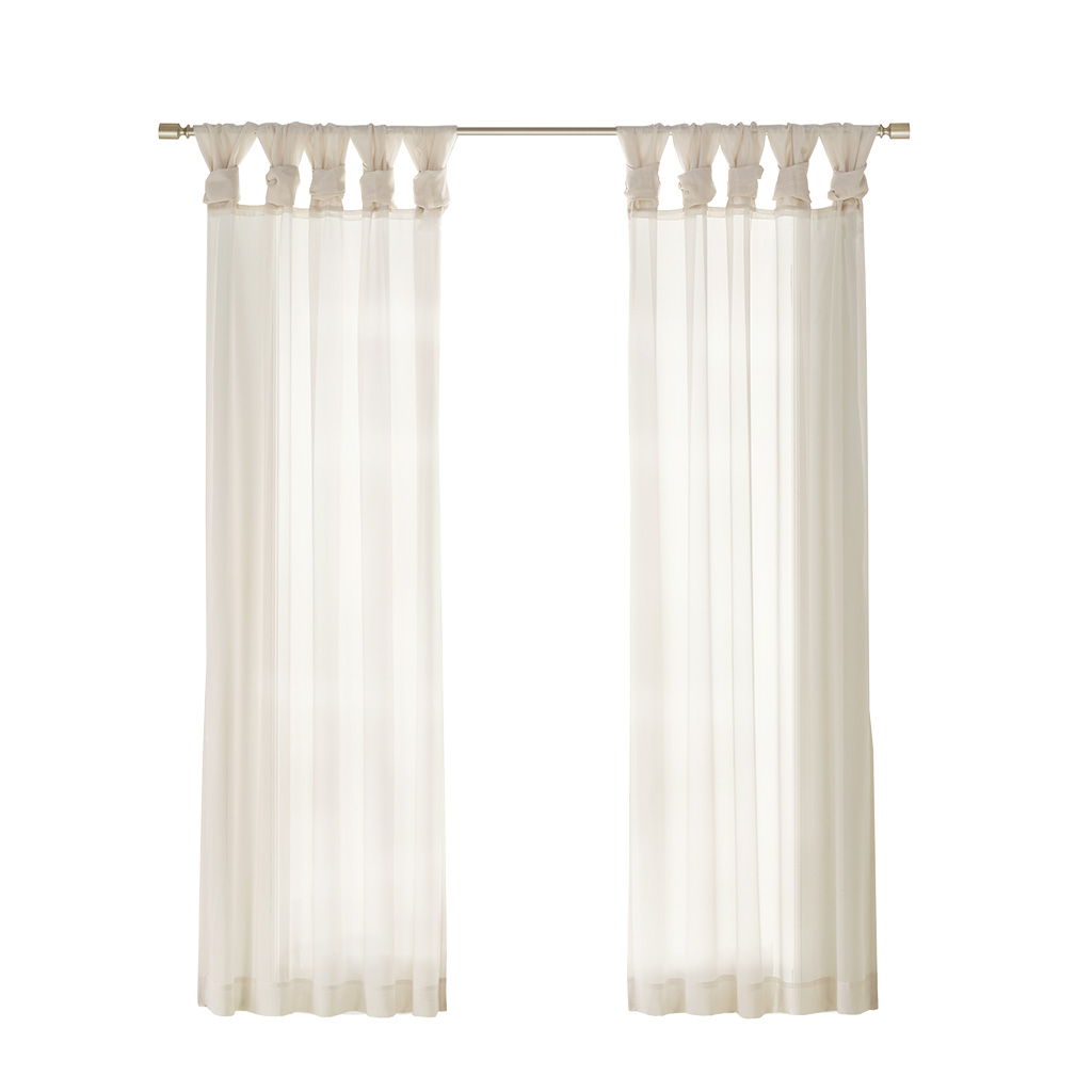 Ceres - 84" Twist Tab Voile Sheer Window Pair - Ivory