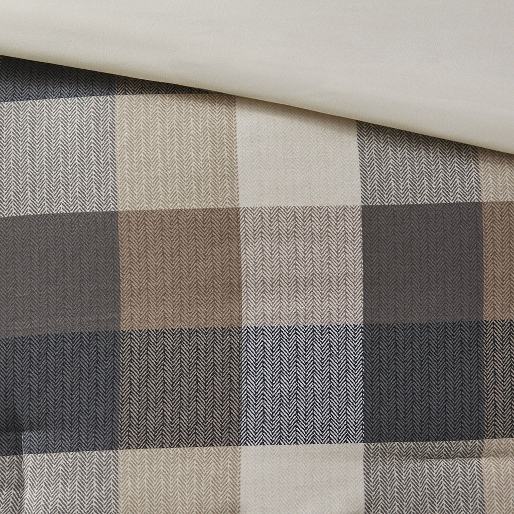 Ridge - Queen 7 Piece Herringbone Comforter Set - Neutral