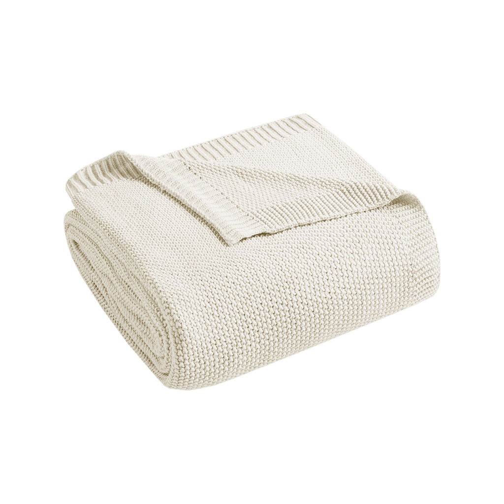 Bree Knit - Knit Blanket - Ivory