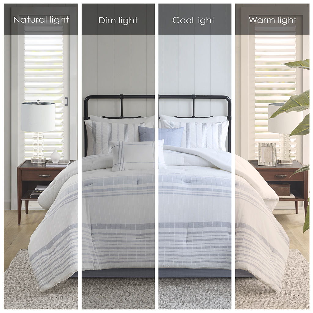Morgan - 6 Piece Cotton Jacquard Oversized Comforter Set - White