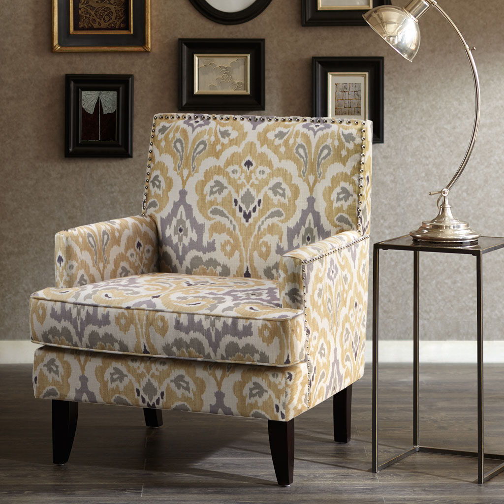 Colton - Track Arm Club Chair - Gray Multi