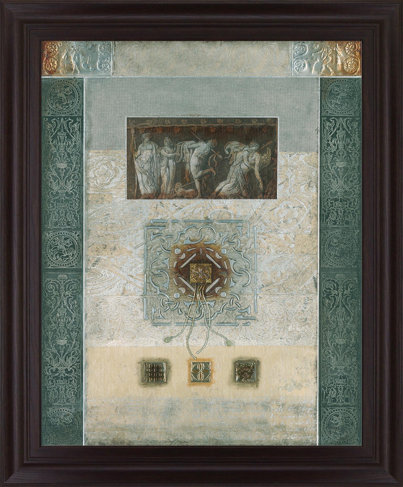 Grecian Relief - 28" x 34" Framed Wall Art - Beige