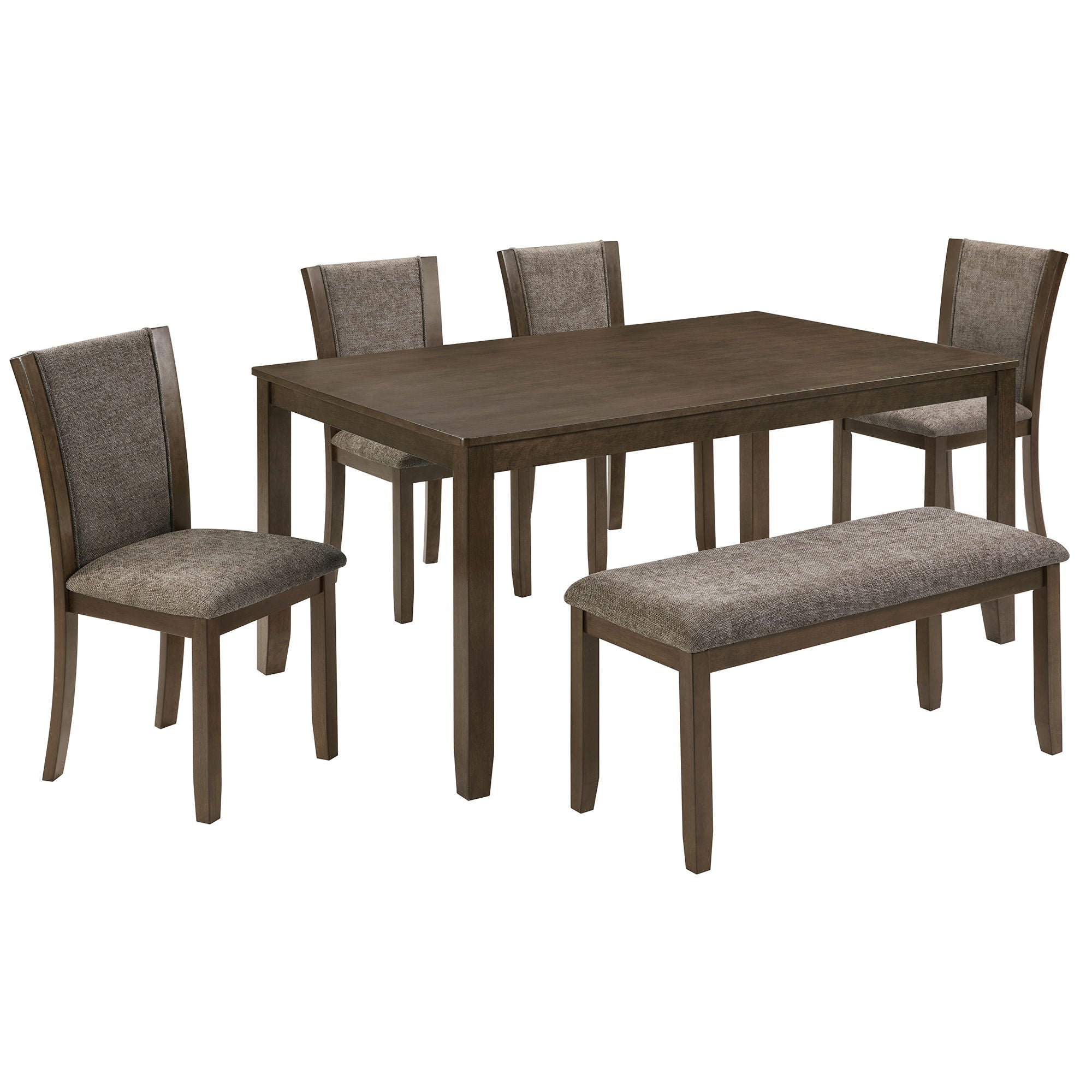 Dining Table Set With Upholstered Chairs, Rectangular Dining Table Set