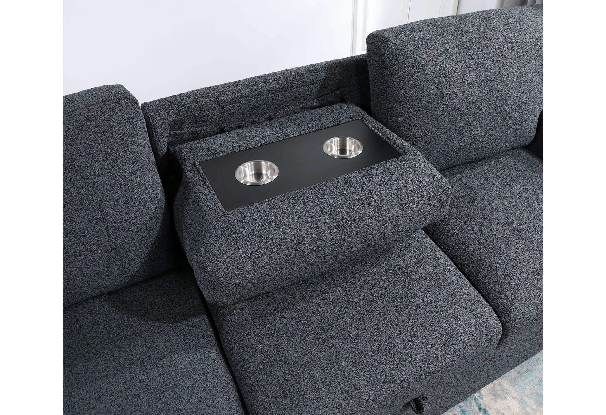 U0202 - Reversible Chaise With Storage - Dark Gray