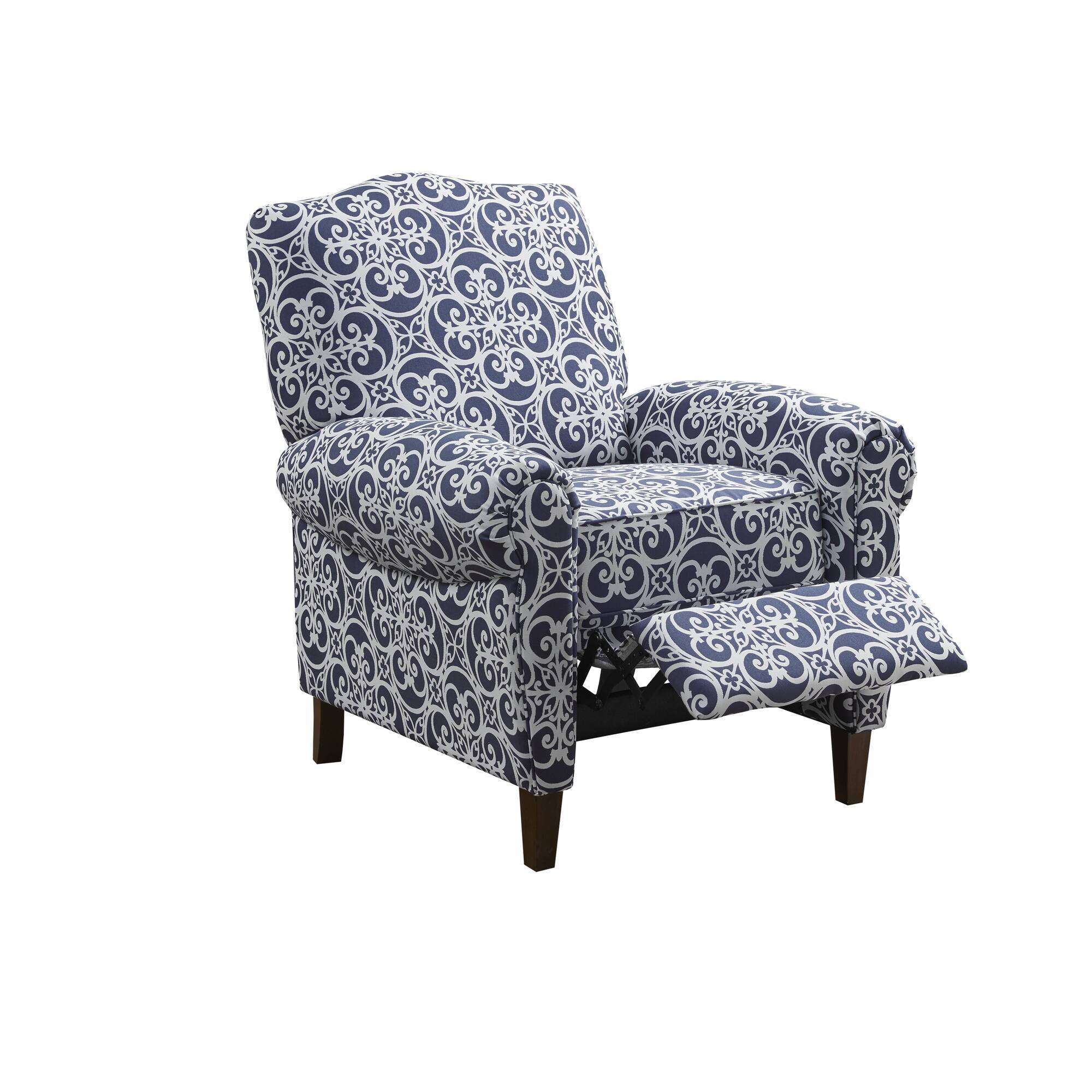 Kirby - Push Back Recliner - Navy Multi