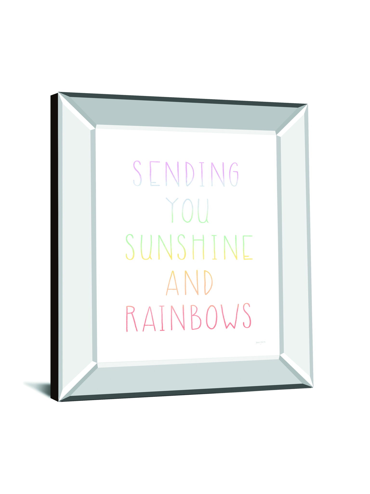 Lets Chase Rainbows VI By Jenaya Jackson - Mirror Framed Print Wall Art - White