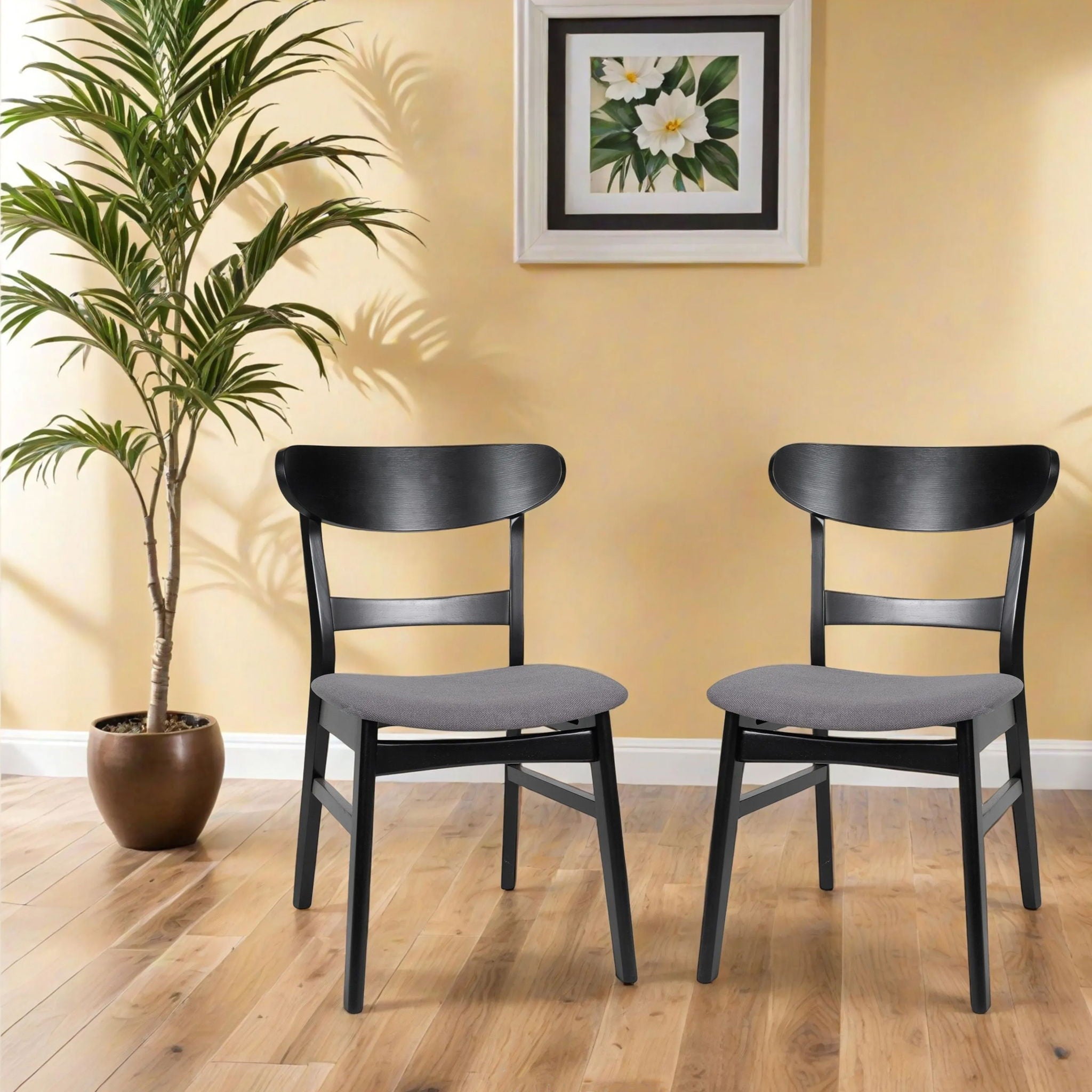 Dining Chair With Upholstered Seat - Dark Gray