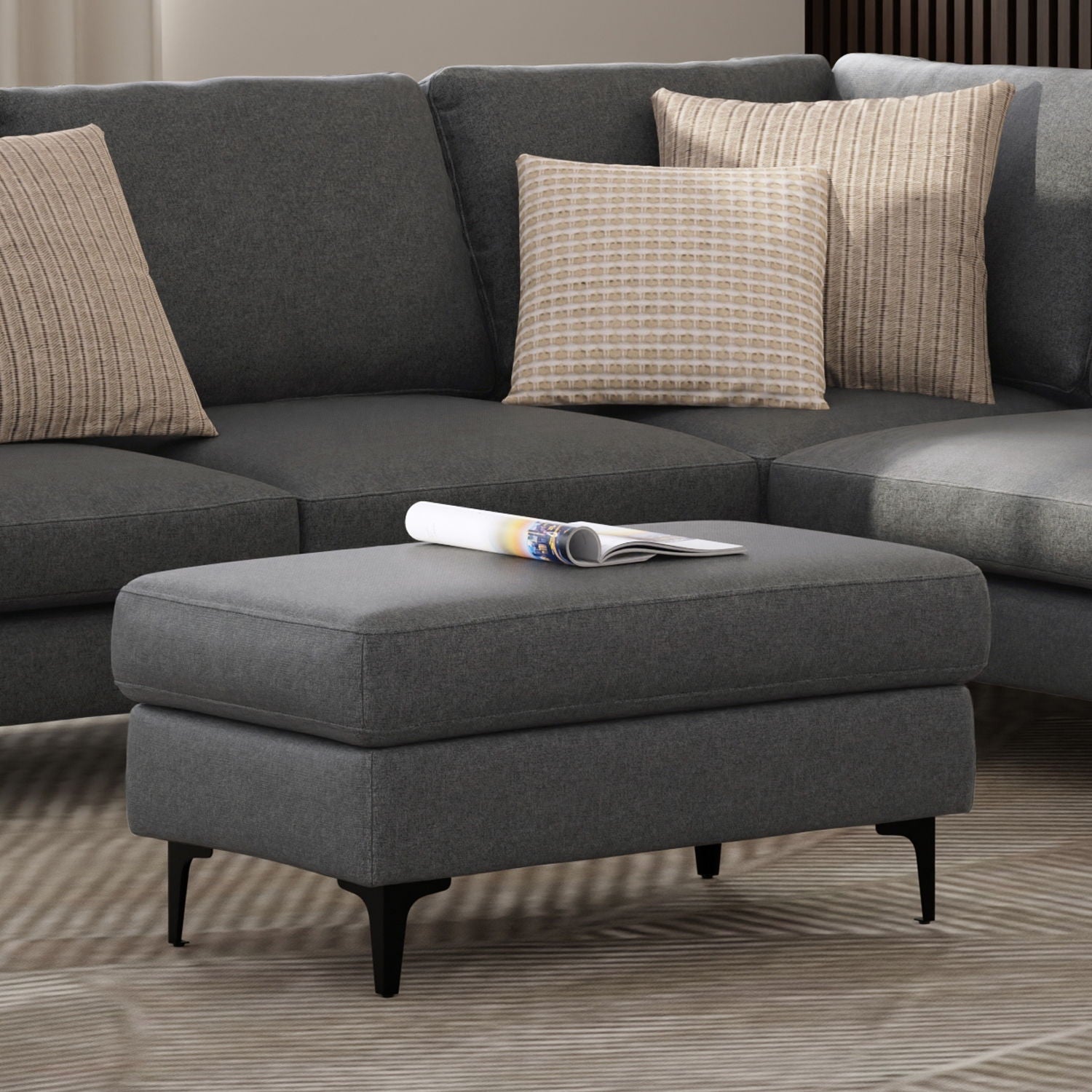 Ava - Versatile Mid Century Ottoman