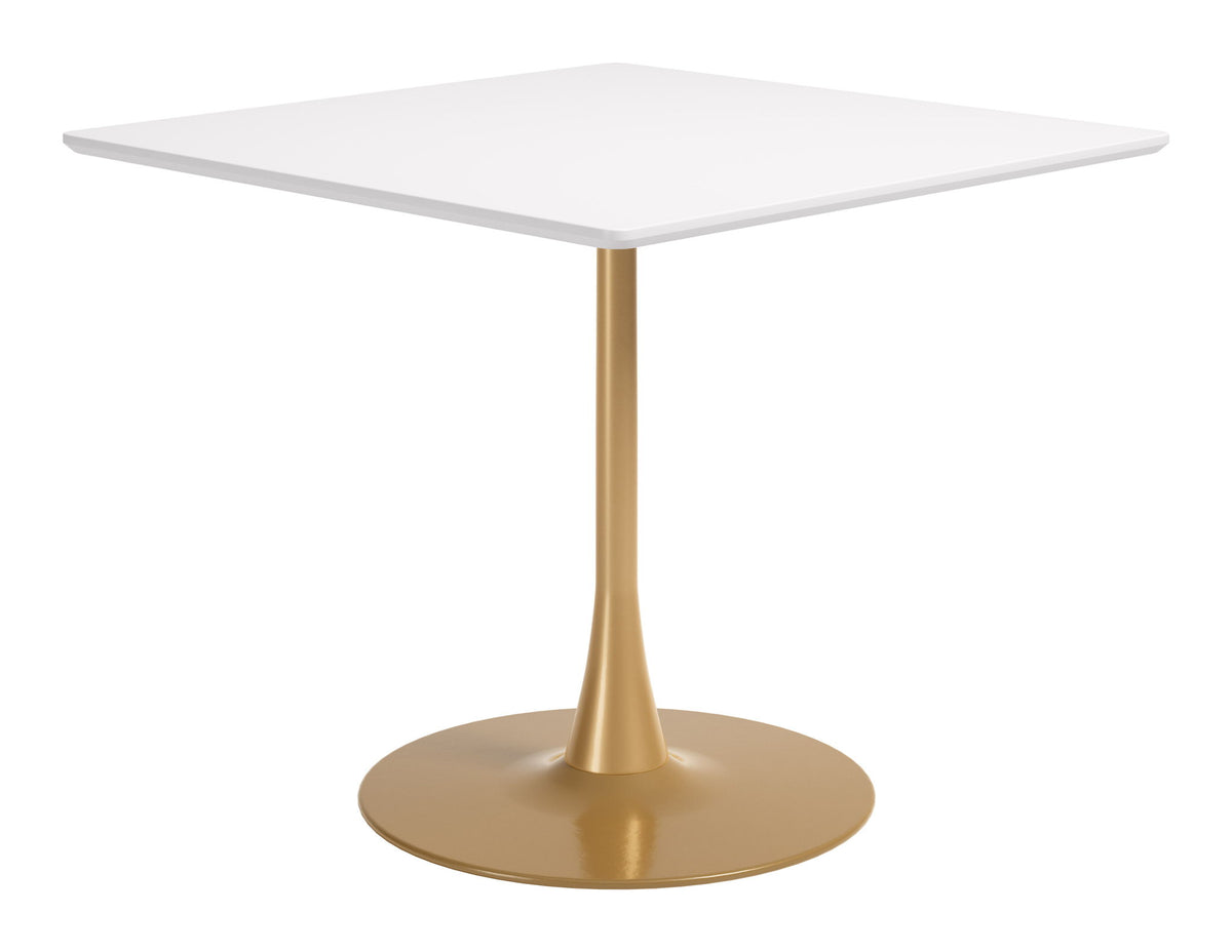 Epas - Dining Table - White / Gold