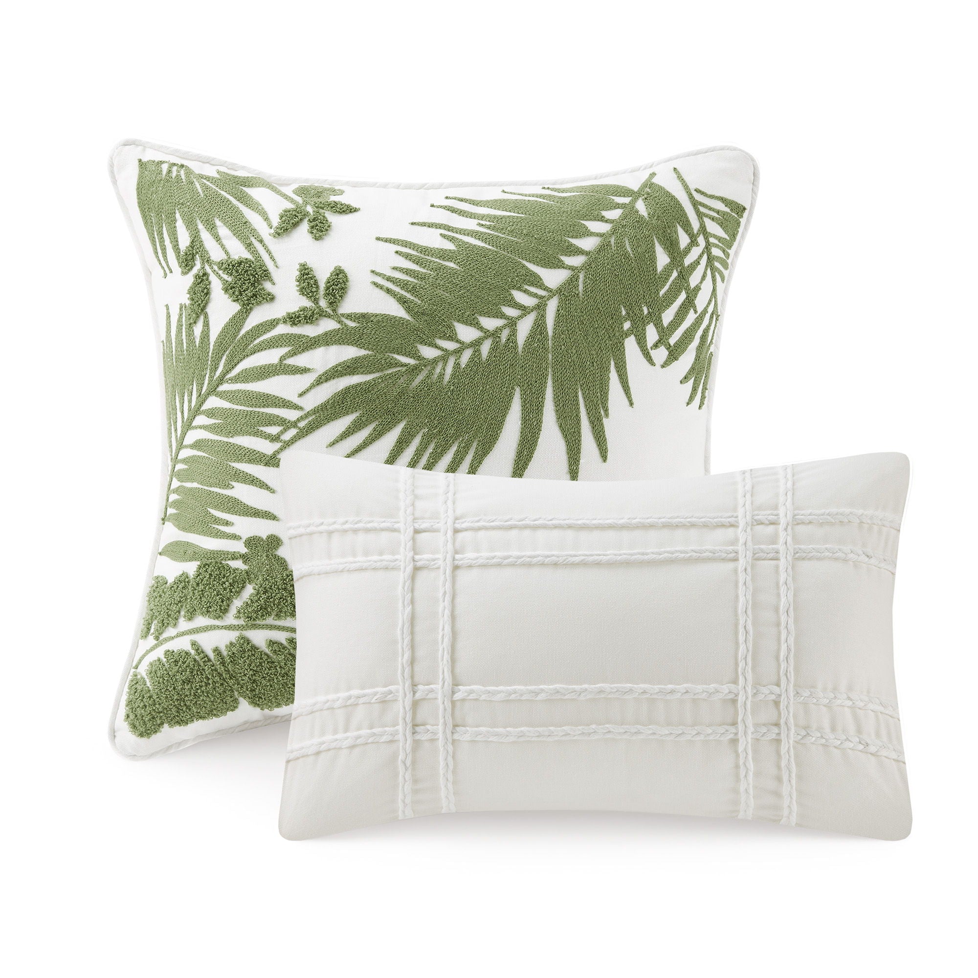Kiawah Island - 5 Piece Cotton Duvet Cover Set With Throw Pillow - Taupe