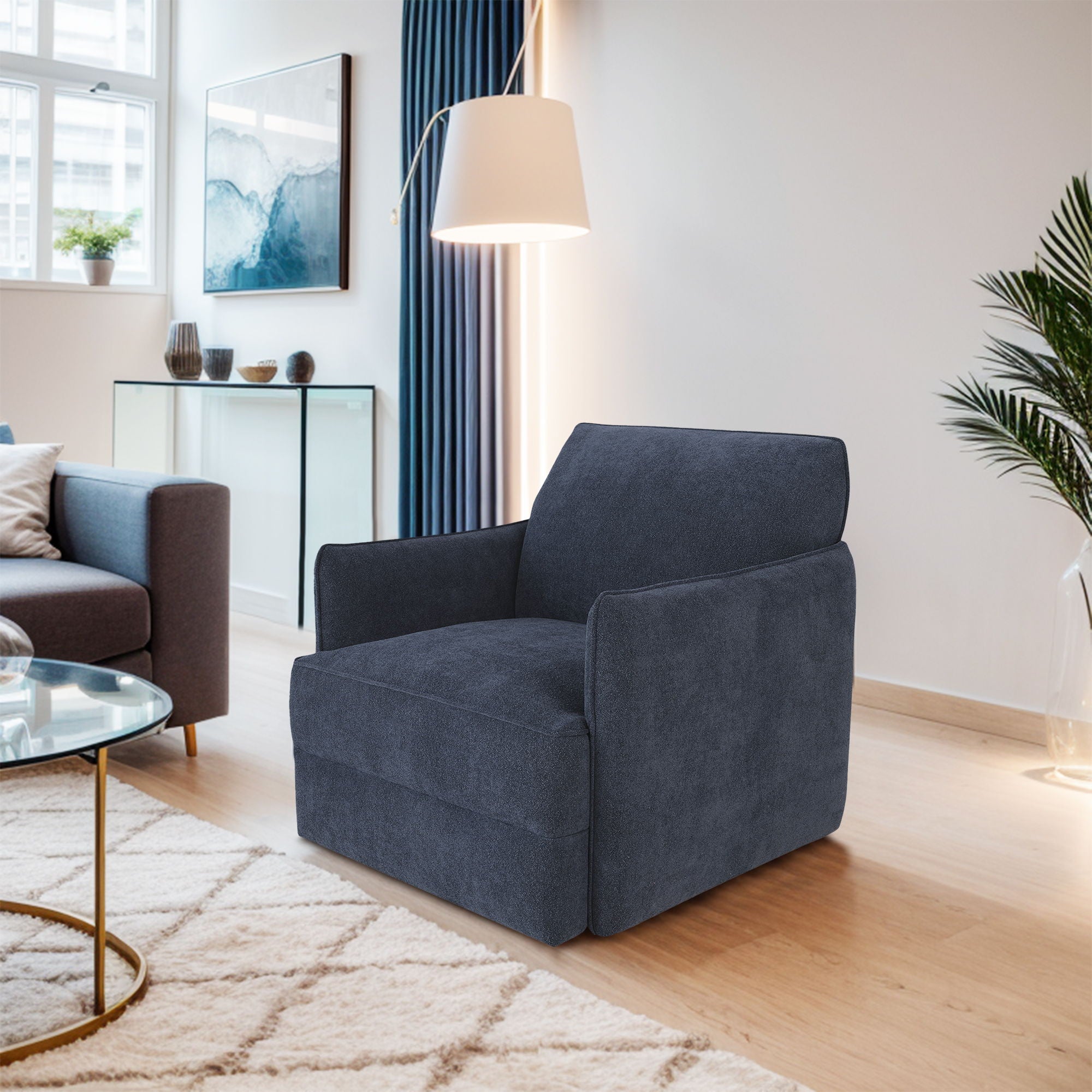 Carly - Swivel Chair - Blue