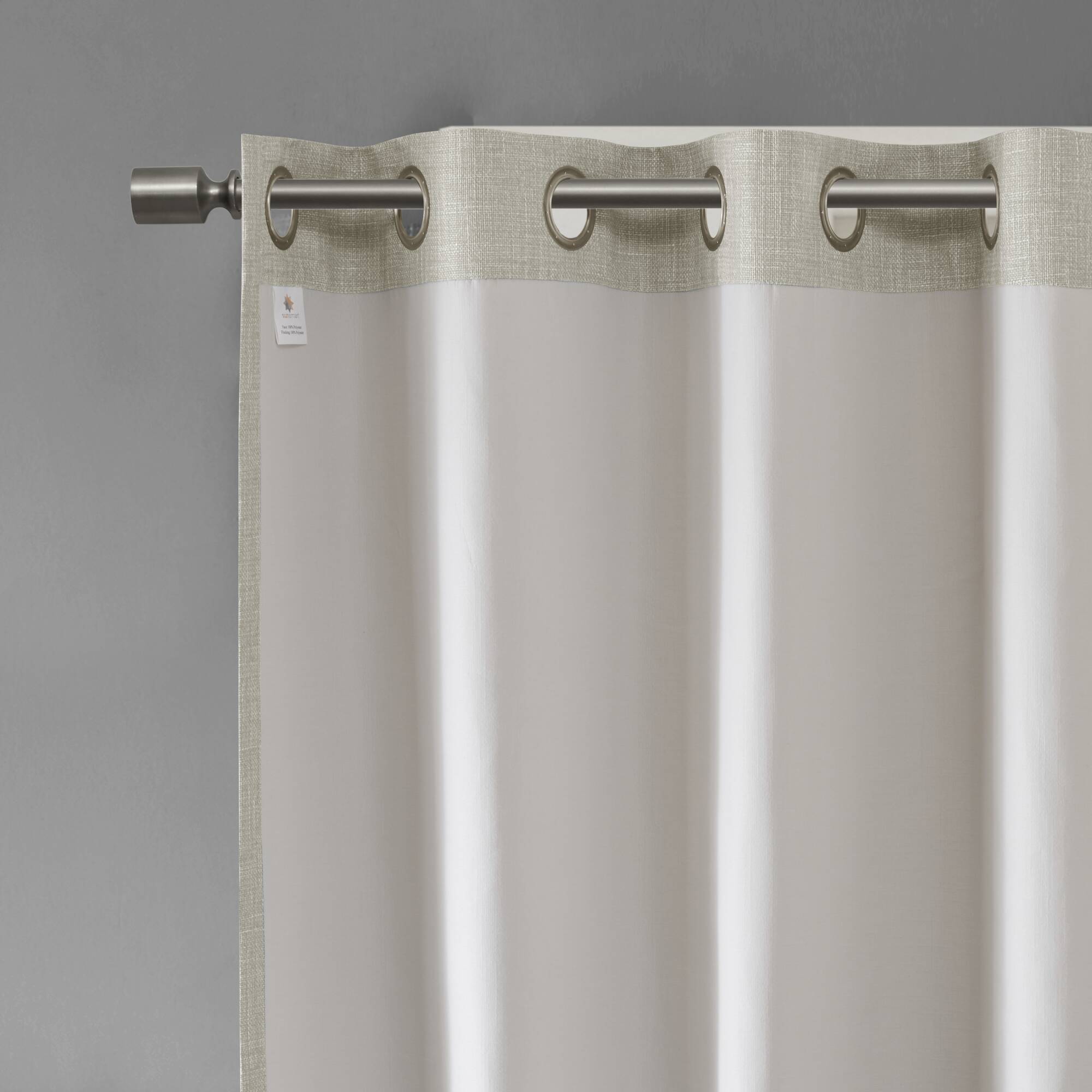 Maya - 54" Printed Heathered Blackout Grommet Top Curtain Panel - Taupe