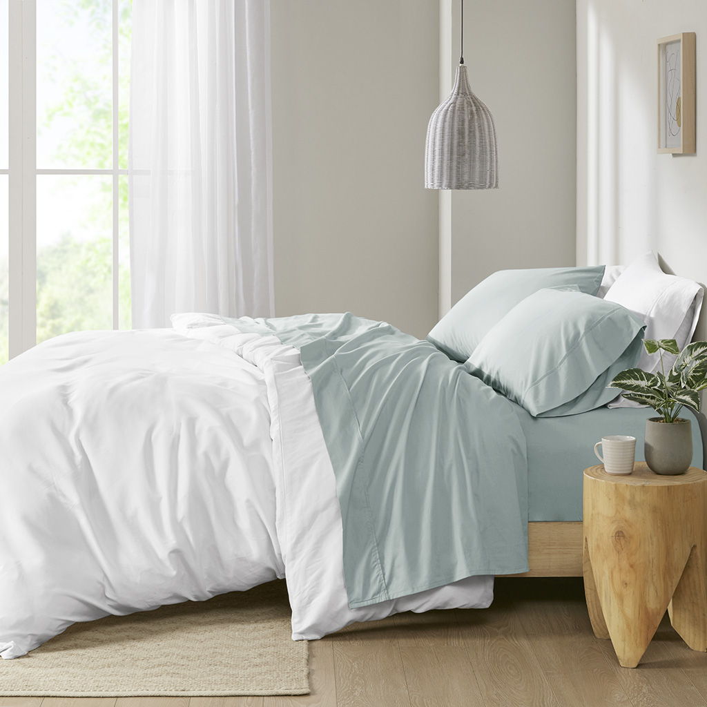 Peached Percale - Sheet Set - Aqua